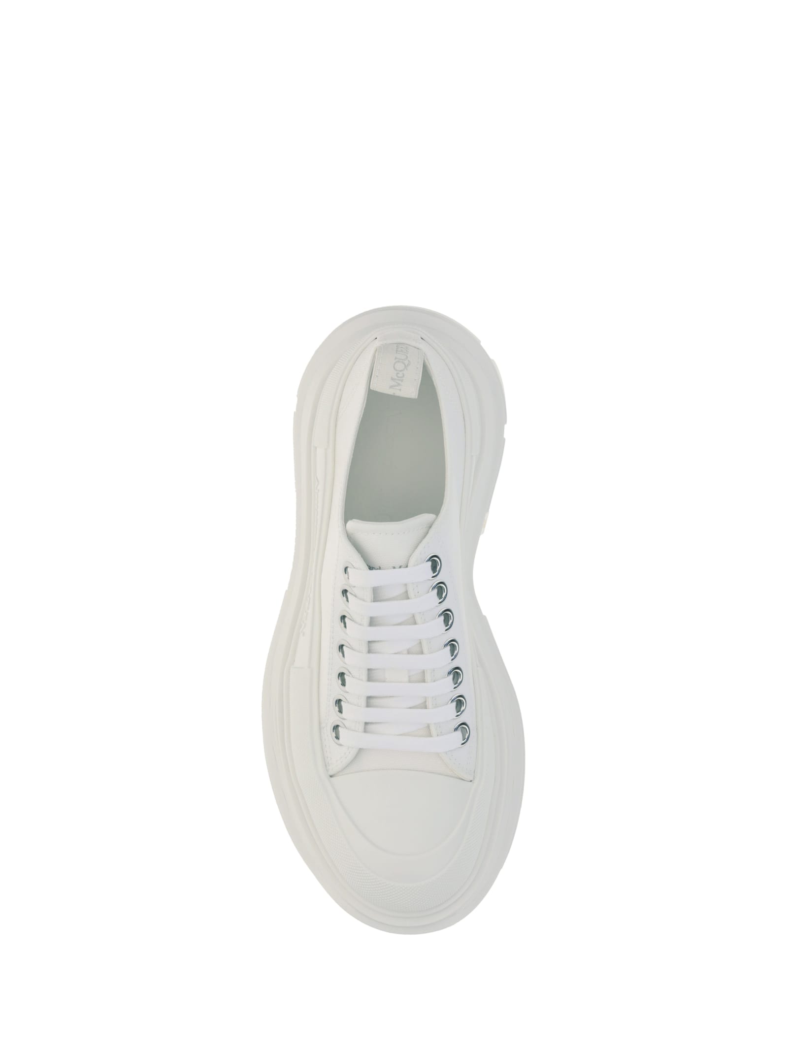 Shop Alexander Mcqueen Tread Slick Sneakers In White/white