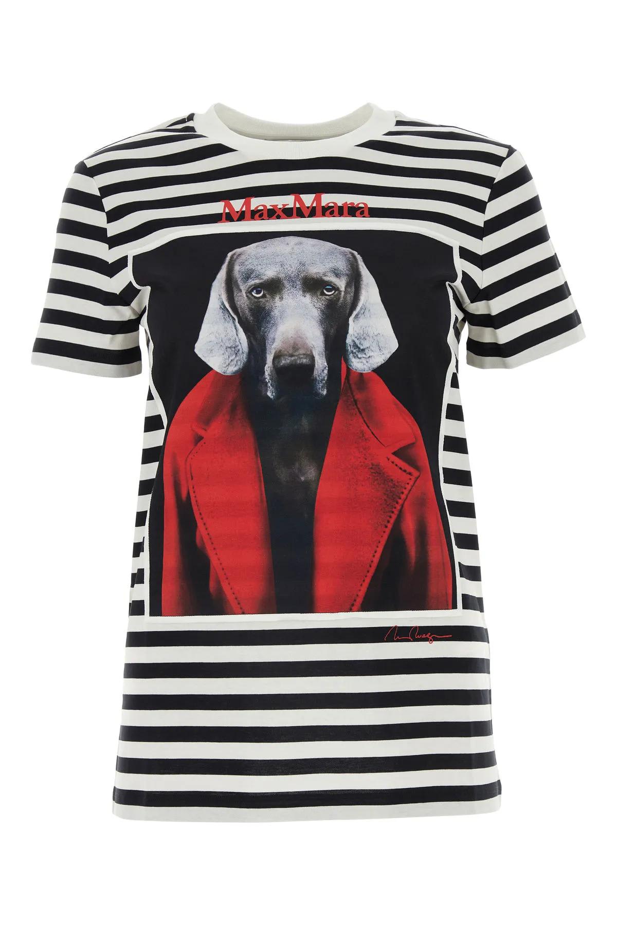 Shop Max Mara Printed Cotton Rosso T-shirt