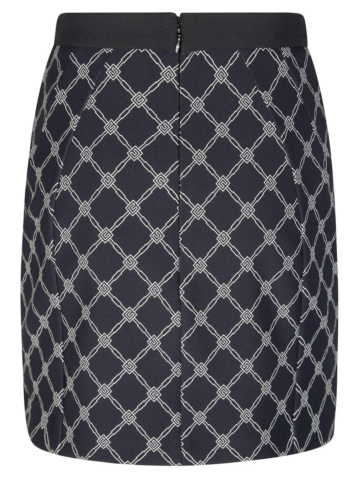 Elisabetta Franchi All-over Printed Mini Skirt In Nero