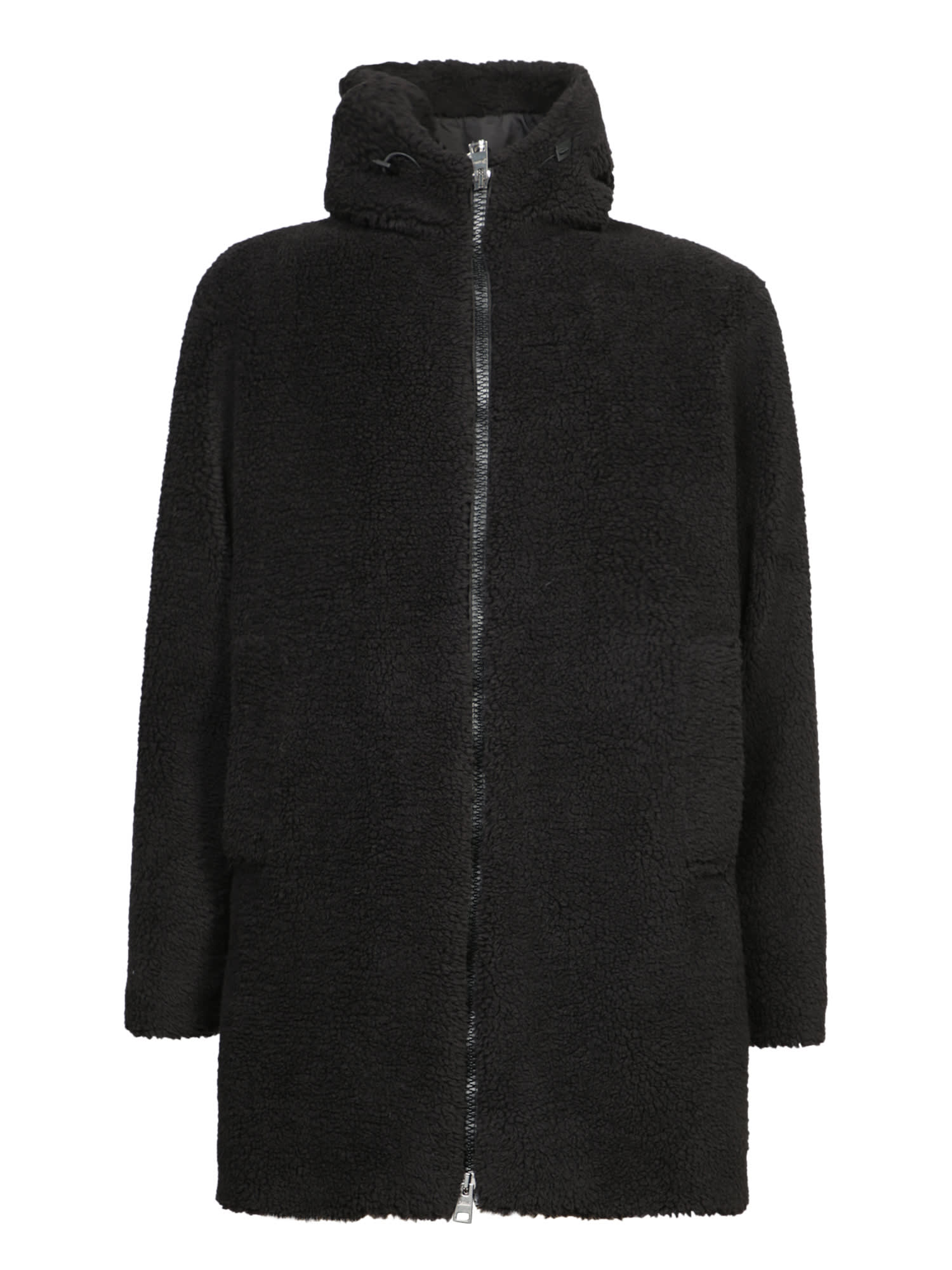 Three-quarter Black Faux Fur Parka