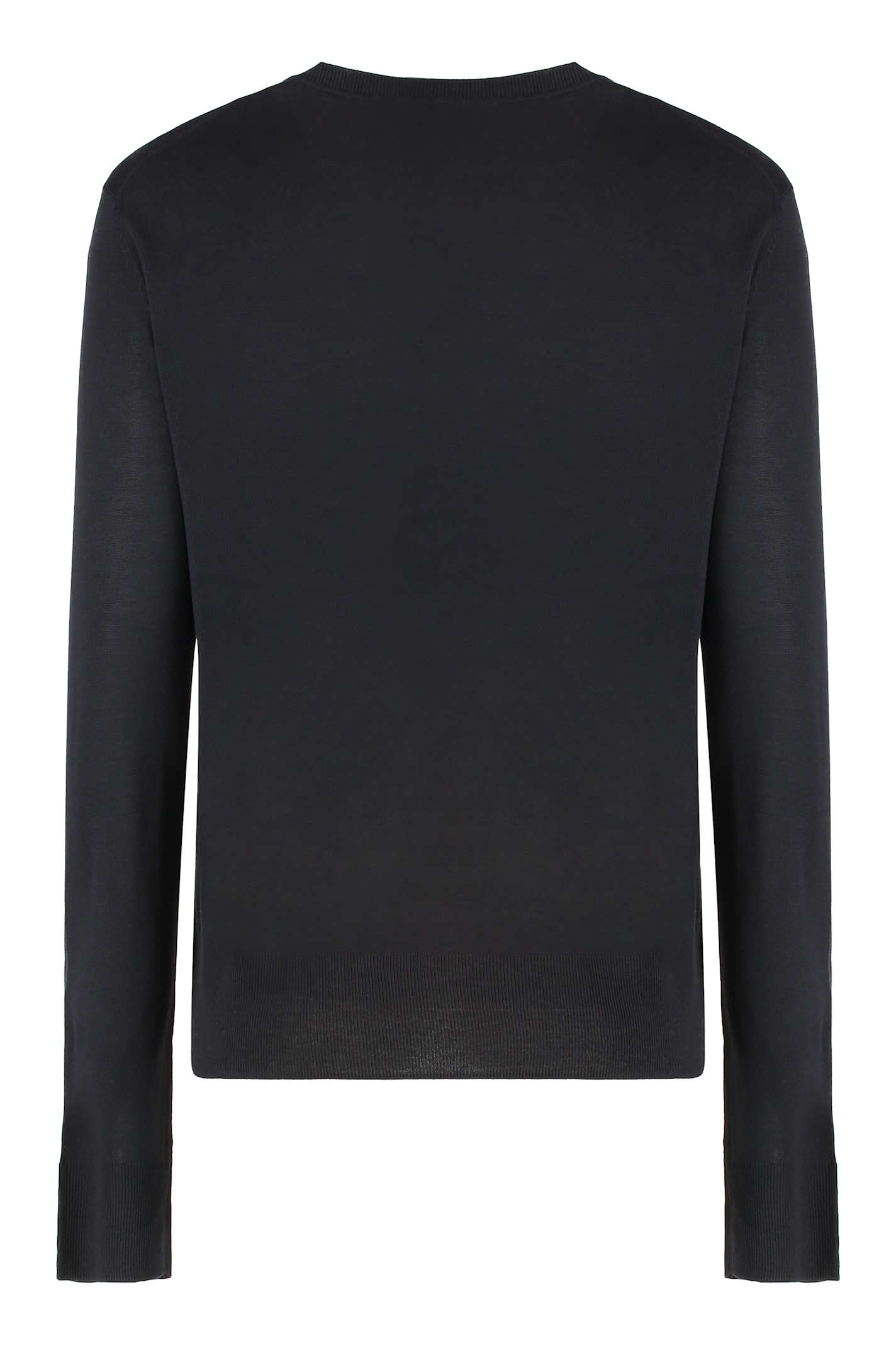 Calvin Klein Crew-neck Viscose Sweater In Black