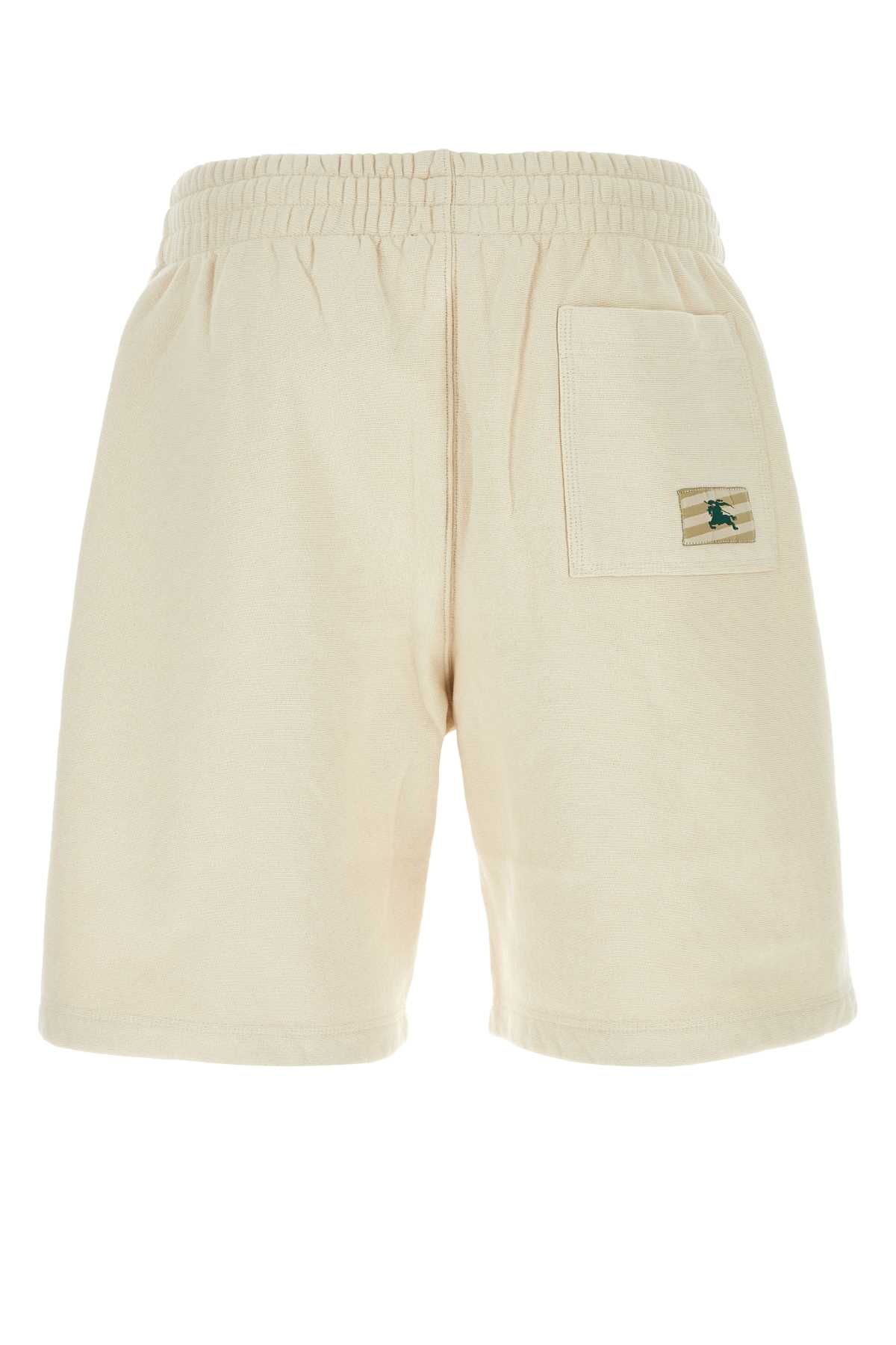 Shop Burberry Sand Cotton Bermuda Shorts In Soap