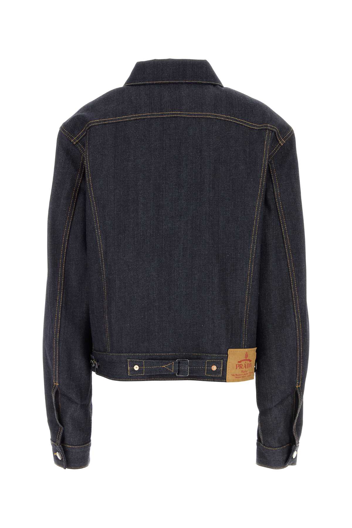 Shop Prada Denim Jacket In Bleu