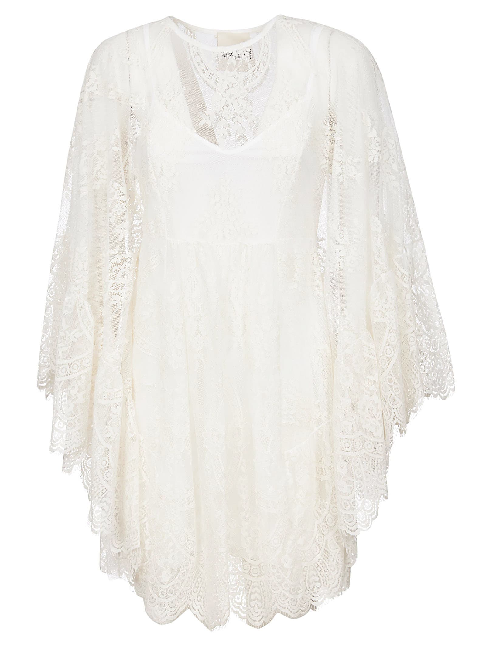 Aniye By Oversized Laced Dress In Bianco