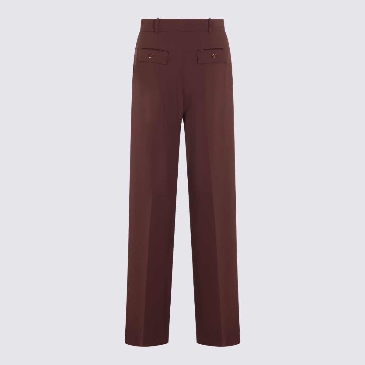 Elisabetta Franchi Trousers With Front Pleats And Belt Loops In Burgundy