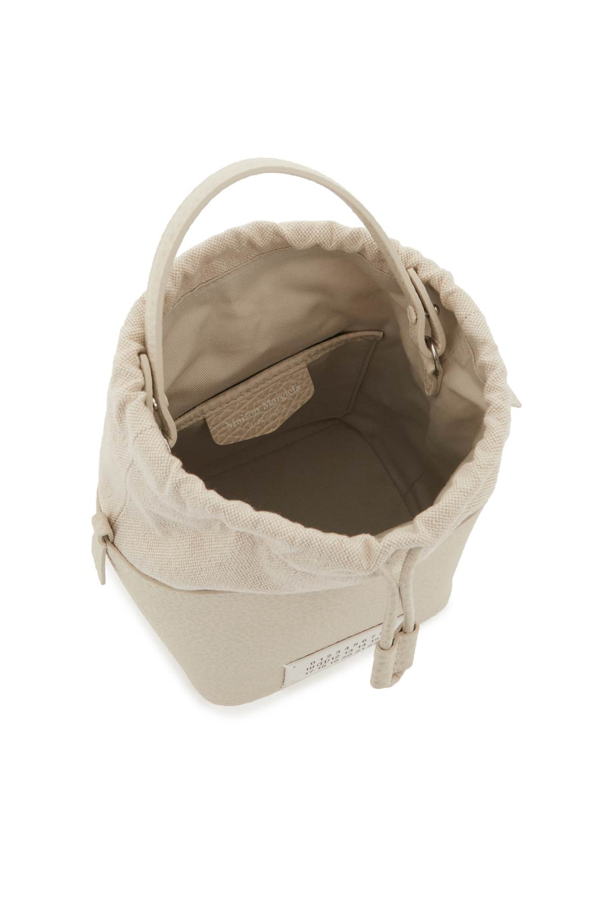 Shop Maison Margiela 5ac Bucket Bag In Greige (white)