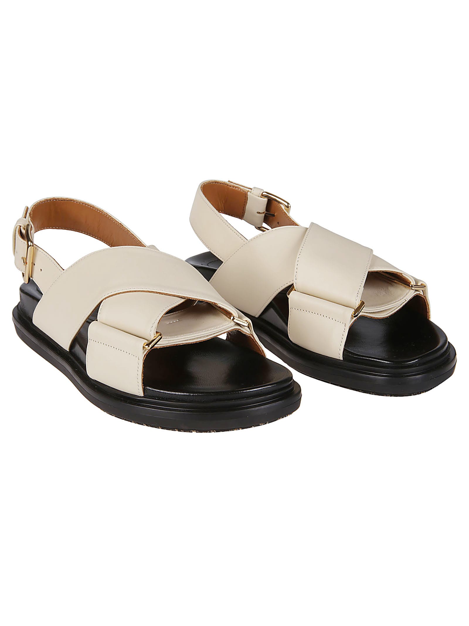 Shop Marni Fussbett Criscross Sandals In Silk White