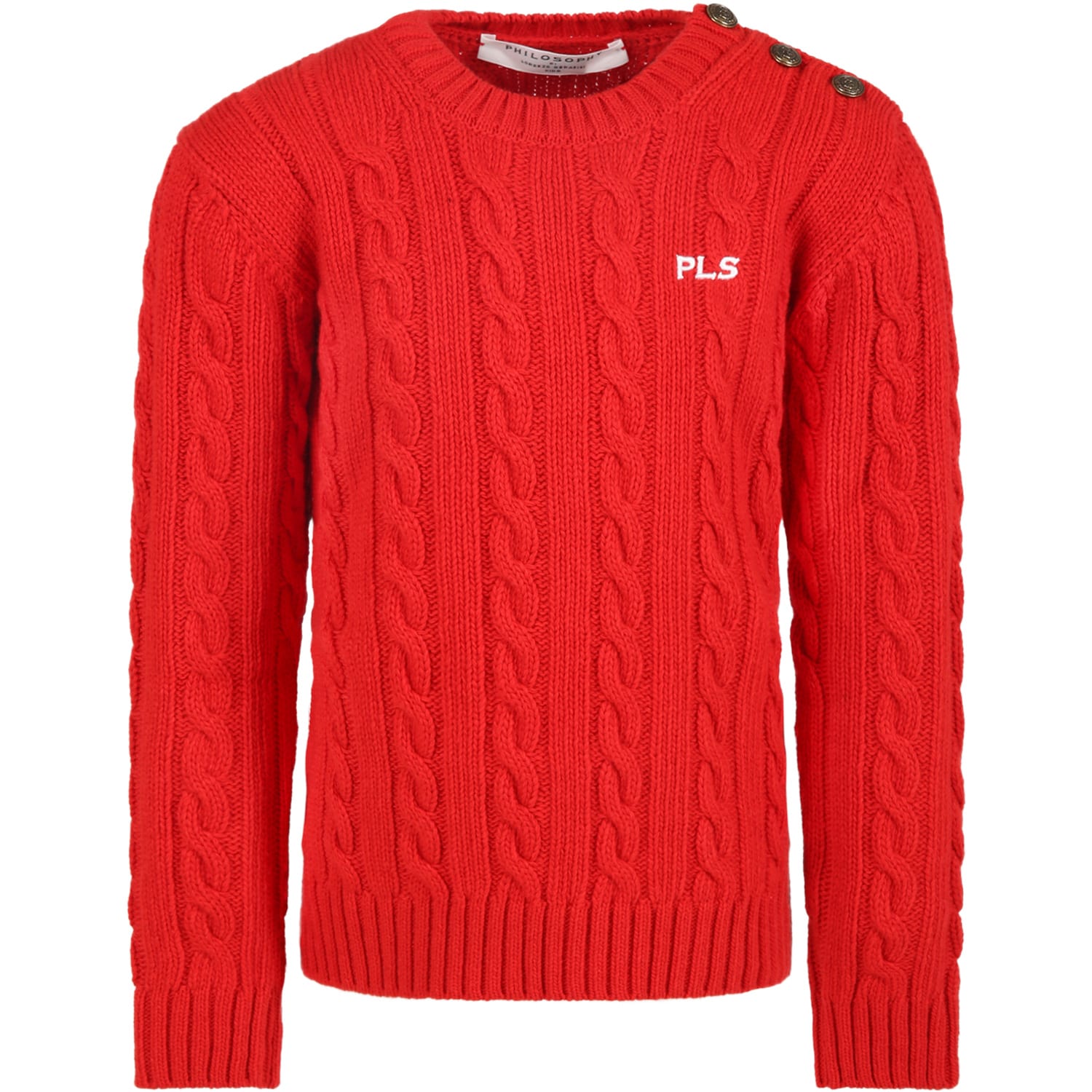 Philosophy di Lorenzo Serafini Kids Red Sweater For Girl With Logo