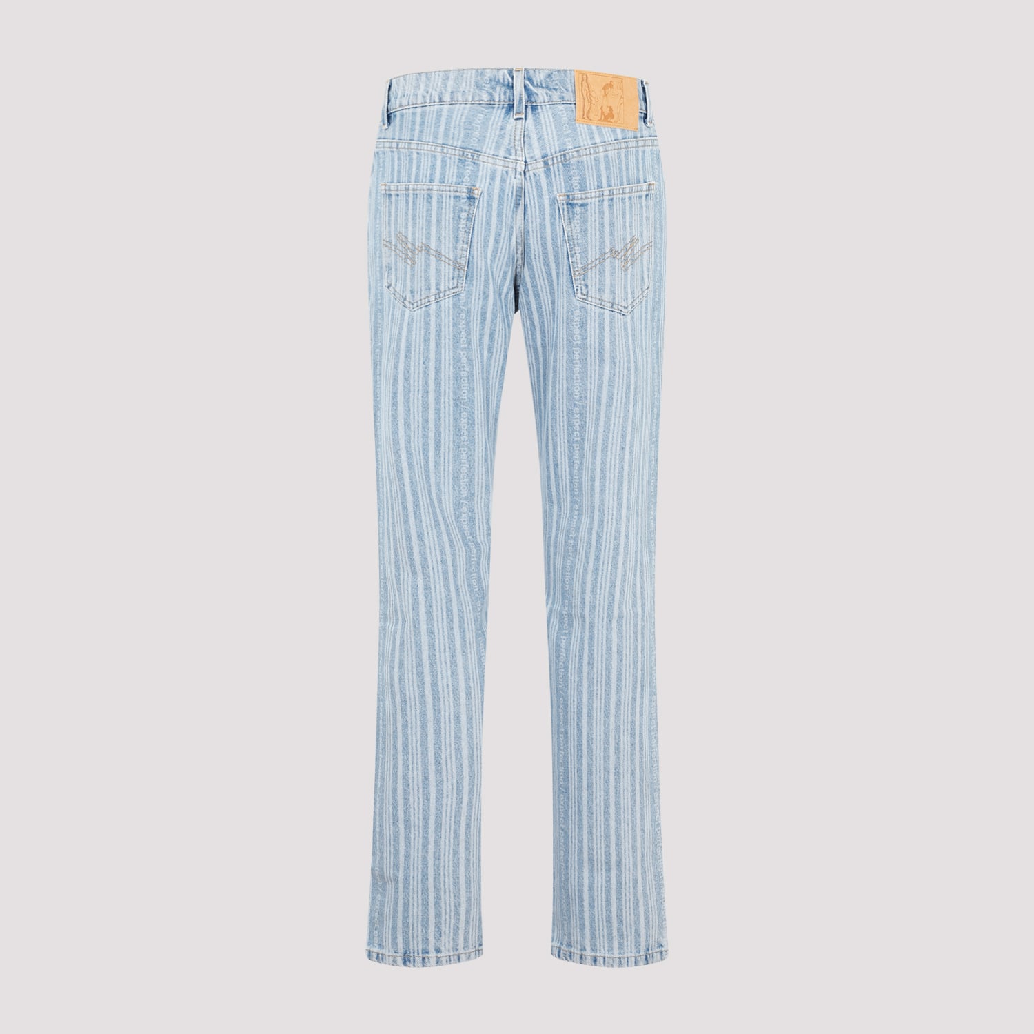 Shop Martine Rose Straight Leg Jeans In Blue Pinstripe