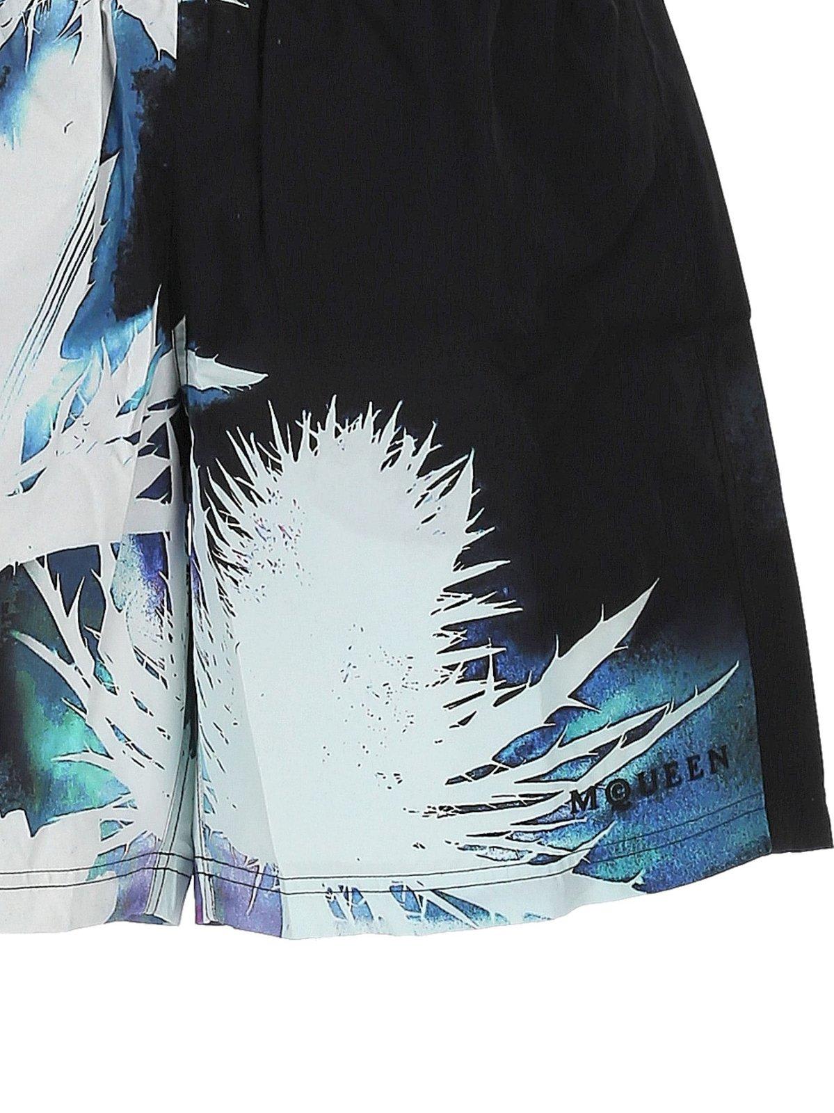 Alexander Mcqueen Alexander Mc Queen Black Elasticated Waistband Swim Shorts In Nero E Rosso