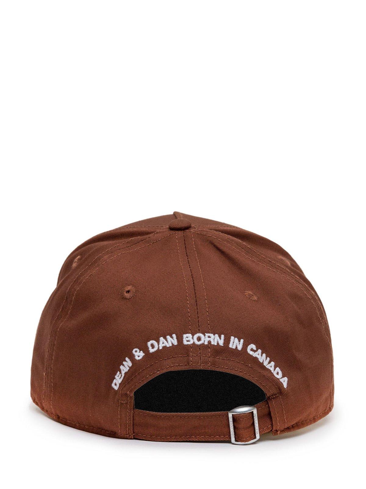 Shop Dsquared2 Flag Patch Baseball Cap In Brown