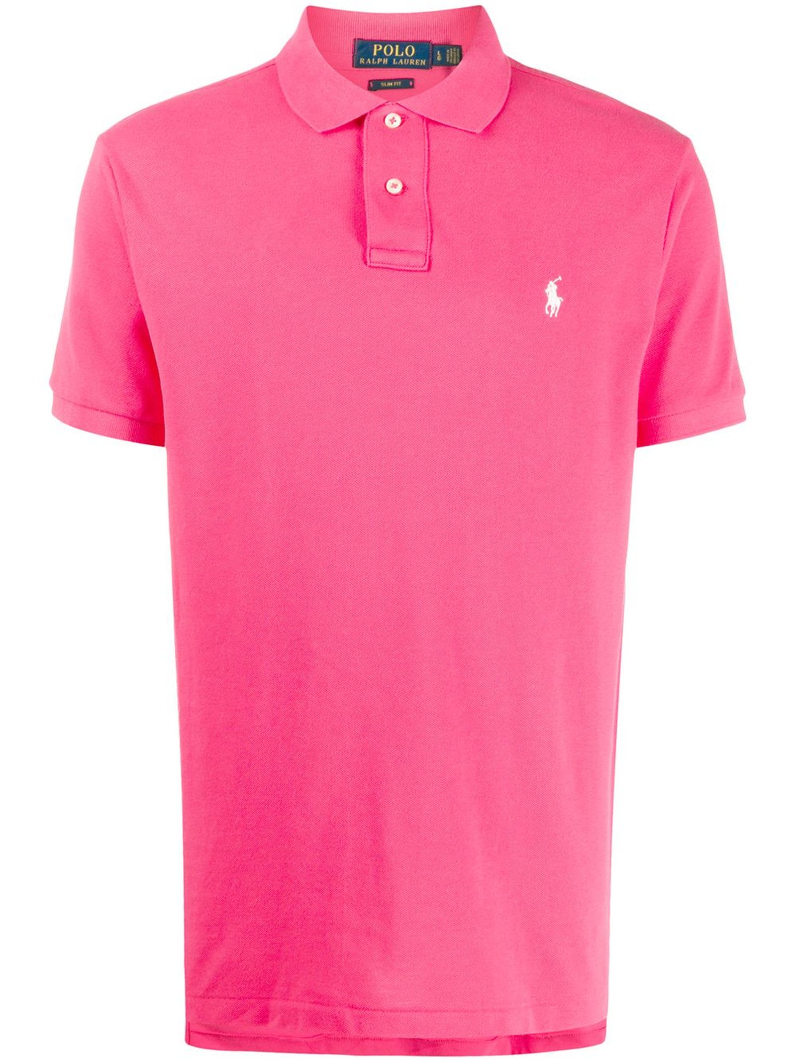 Ralph Lauren Pink Cotton Polo Shirt In Hot Pink