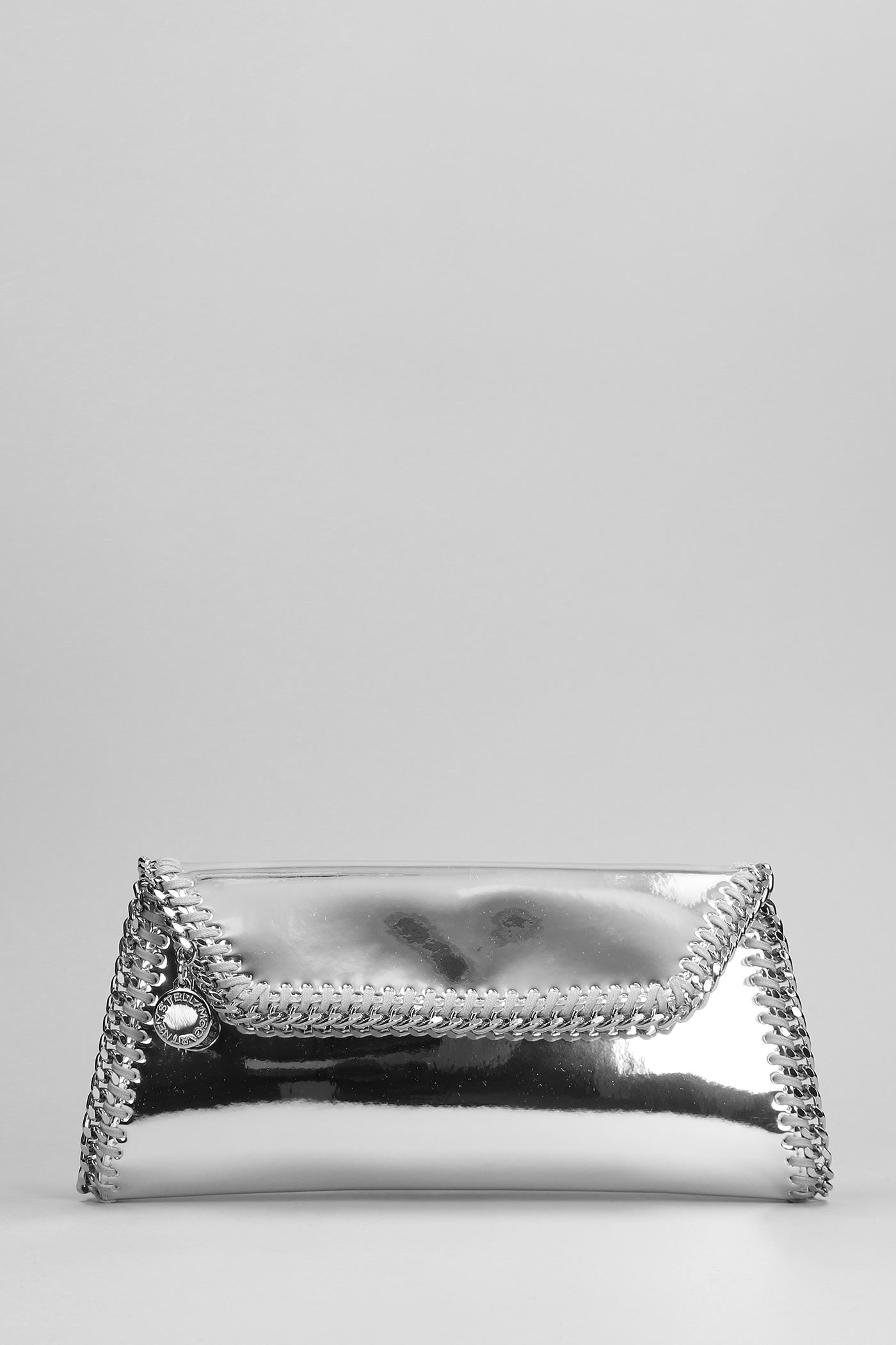 Clutch In Silver Polyester