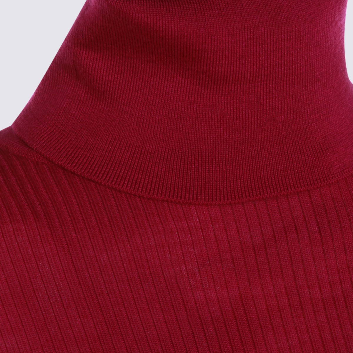 Saint Laurent Red Wool Knitwear In Pink