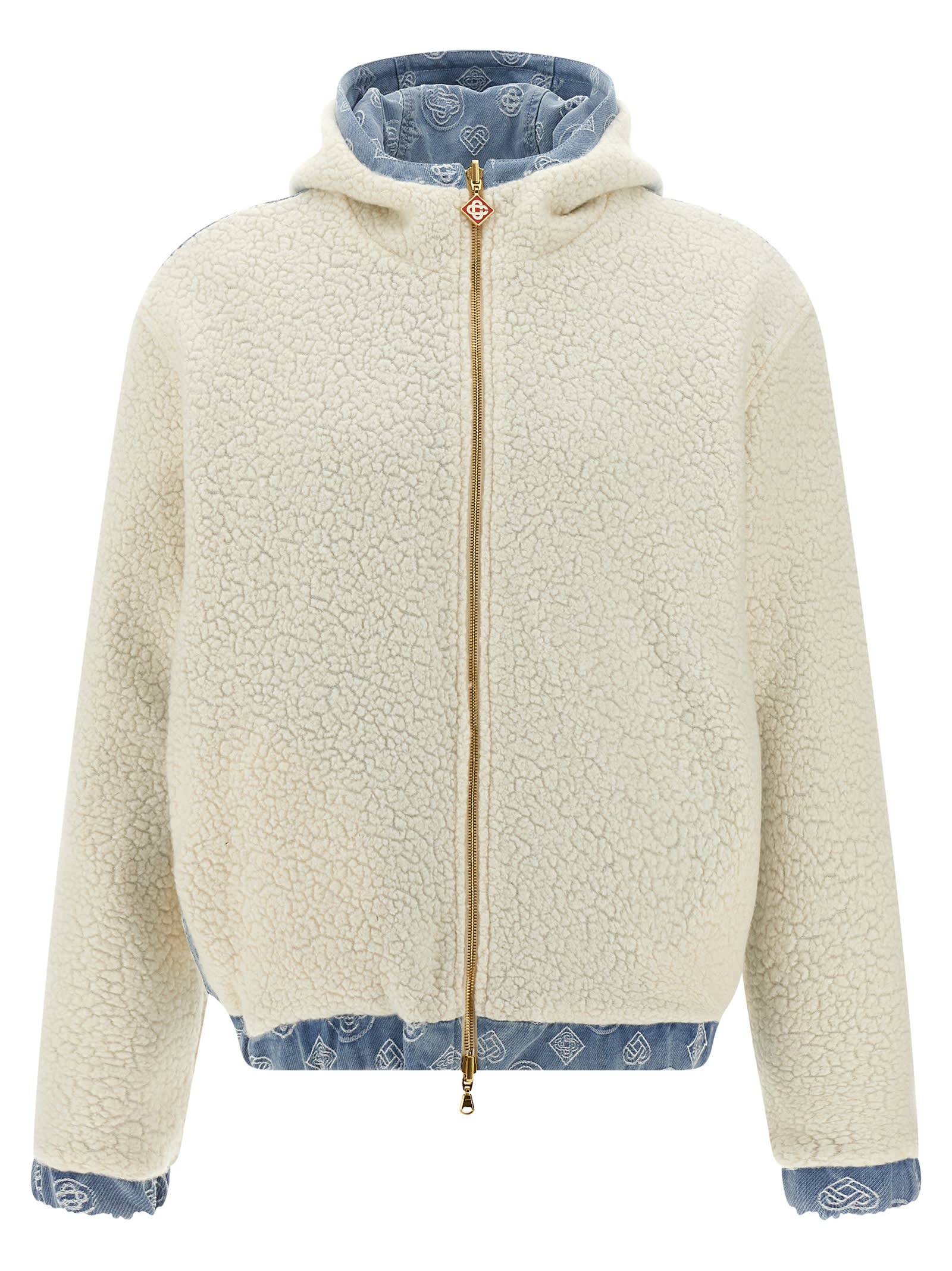 Casablanca Monogram Reversible Jacket Puffer Jackets Multicolor In Blue