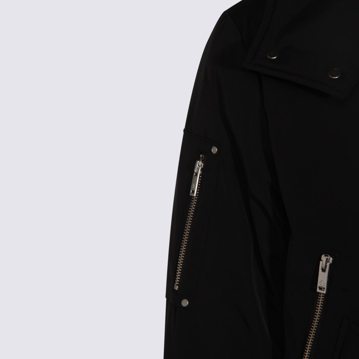 Moose Knuckles Black Down Jacket In Brown