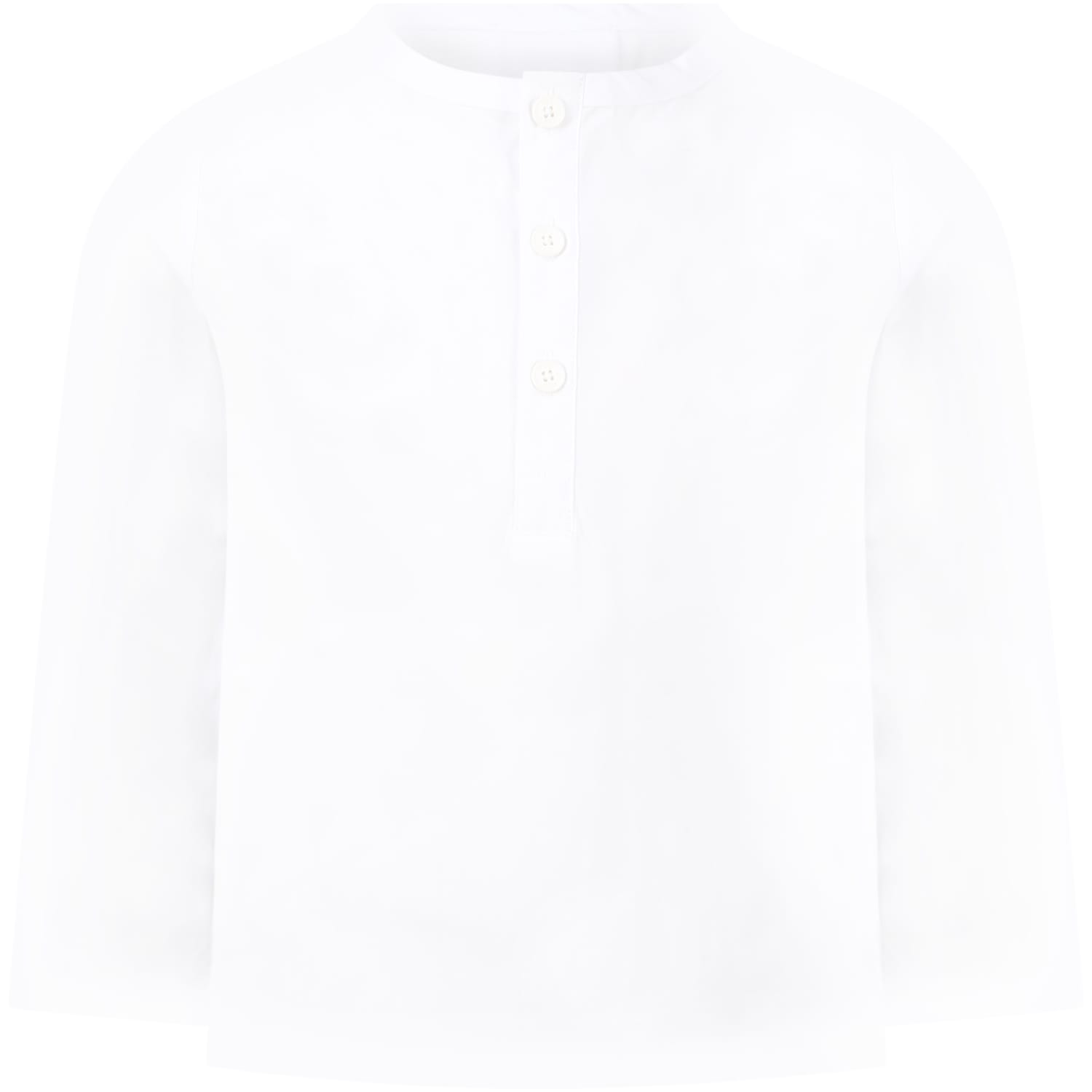 Douuod White Shirt For Boy With Logo