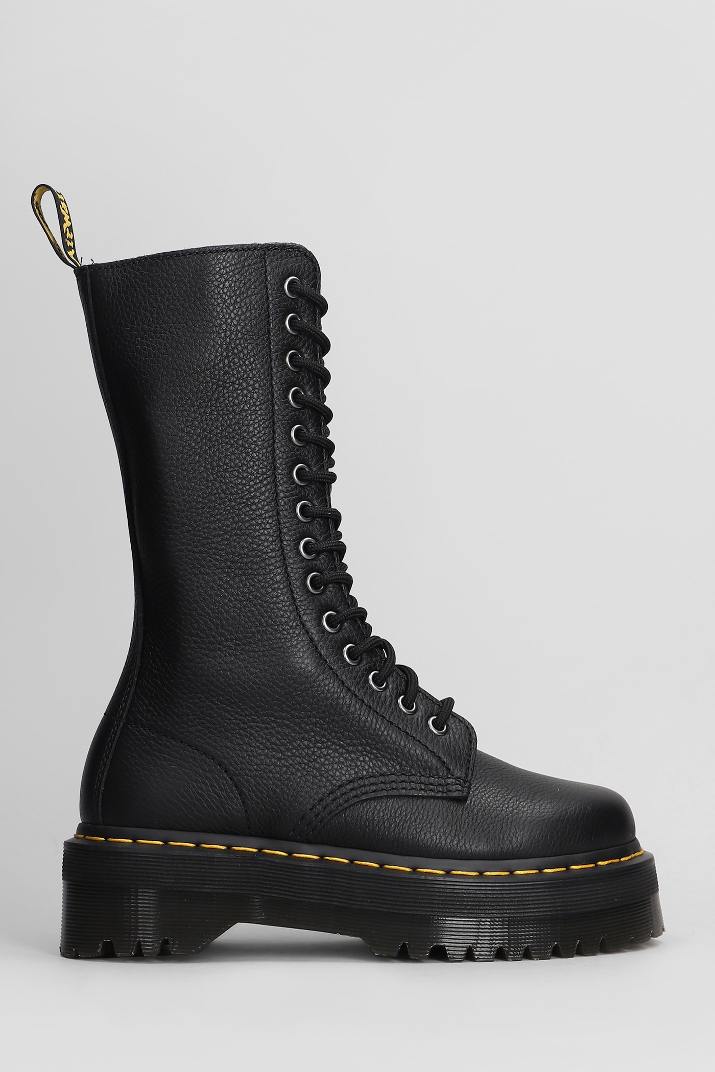 Shop Dr. Martens' 1b99 Quad Combat Boots In Black Leather