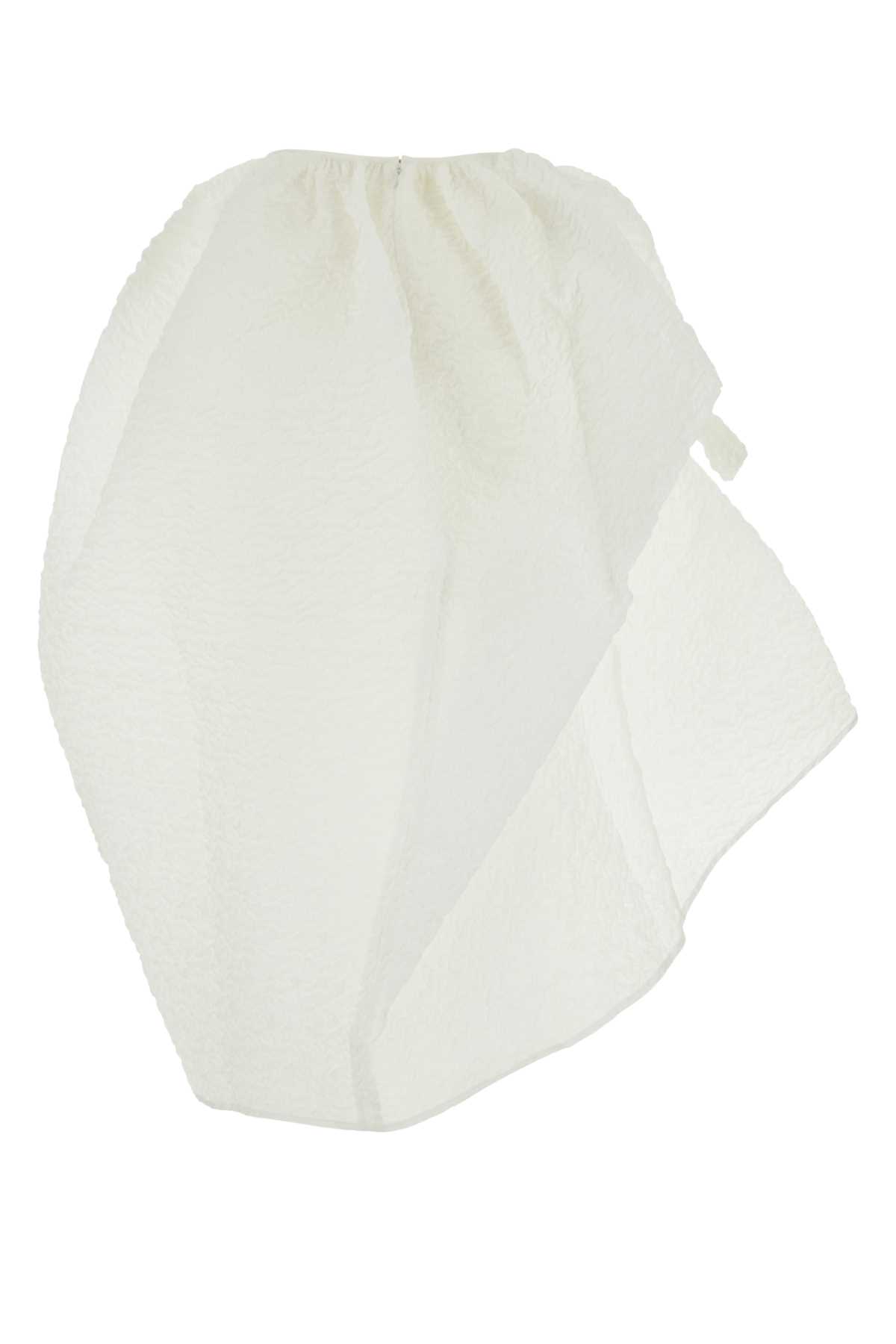 Shop Cecilie Bahnsen White Polyester Blend Skirt