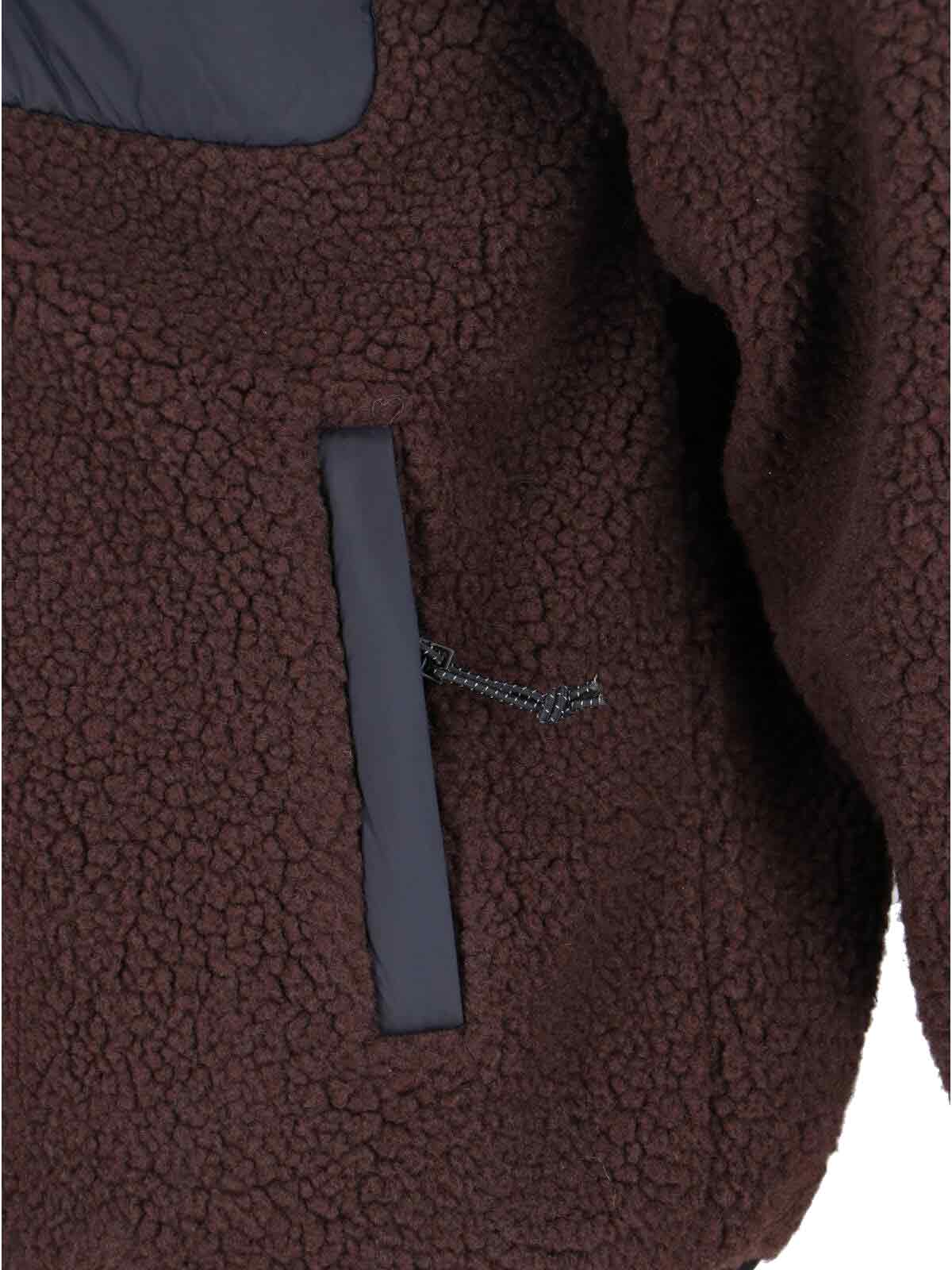 Carhartt Fleece Jacket With High Collar And Pockets In Brown