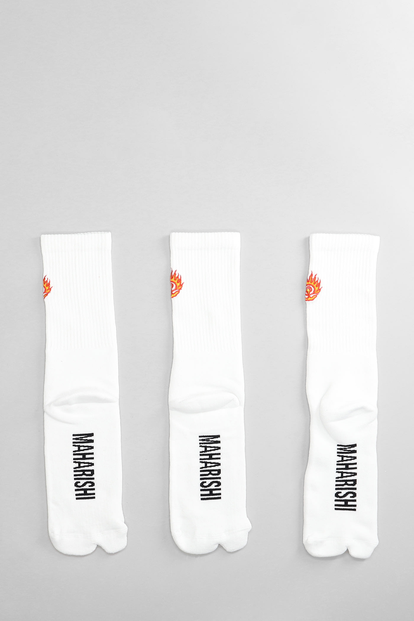 Shop Maharishi Socks In White Cotton