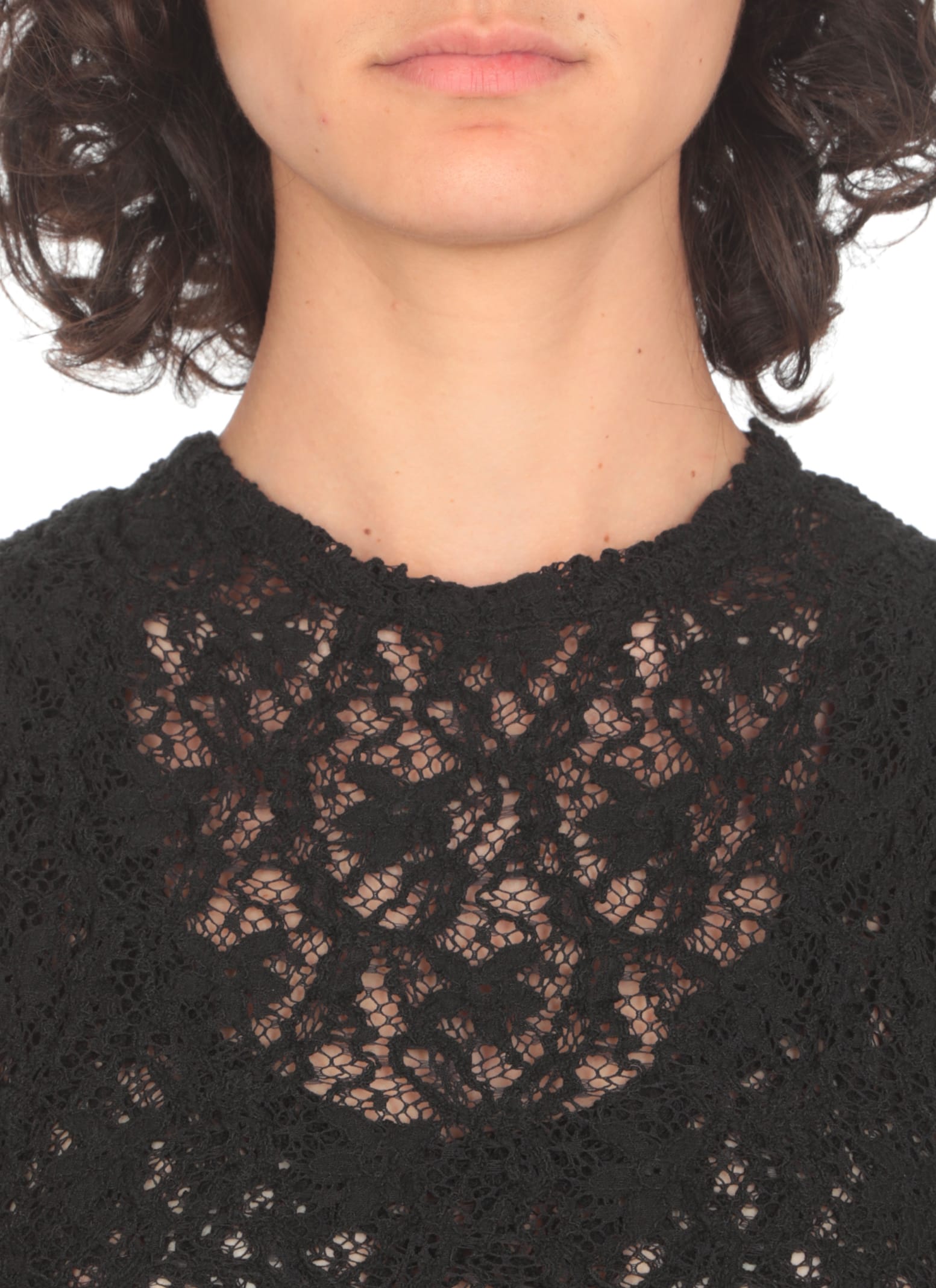 Shop Jil Sander Lace Top In Black