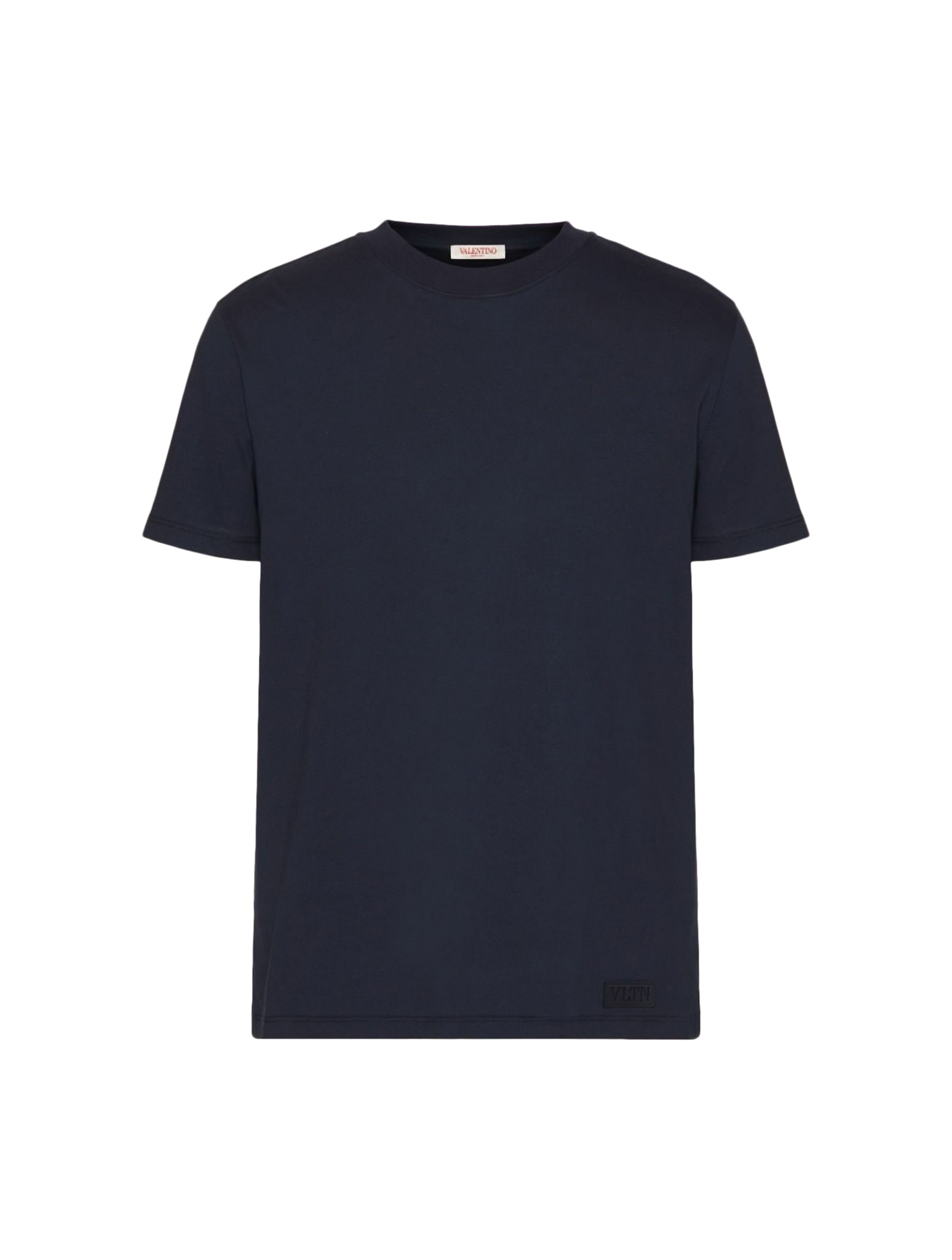 Valentino T-shirt Jersey,regular,iconic Stud Vltn Tag Jersey Cotone In Navy