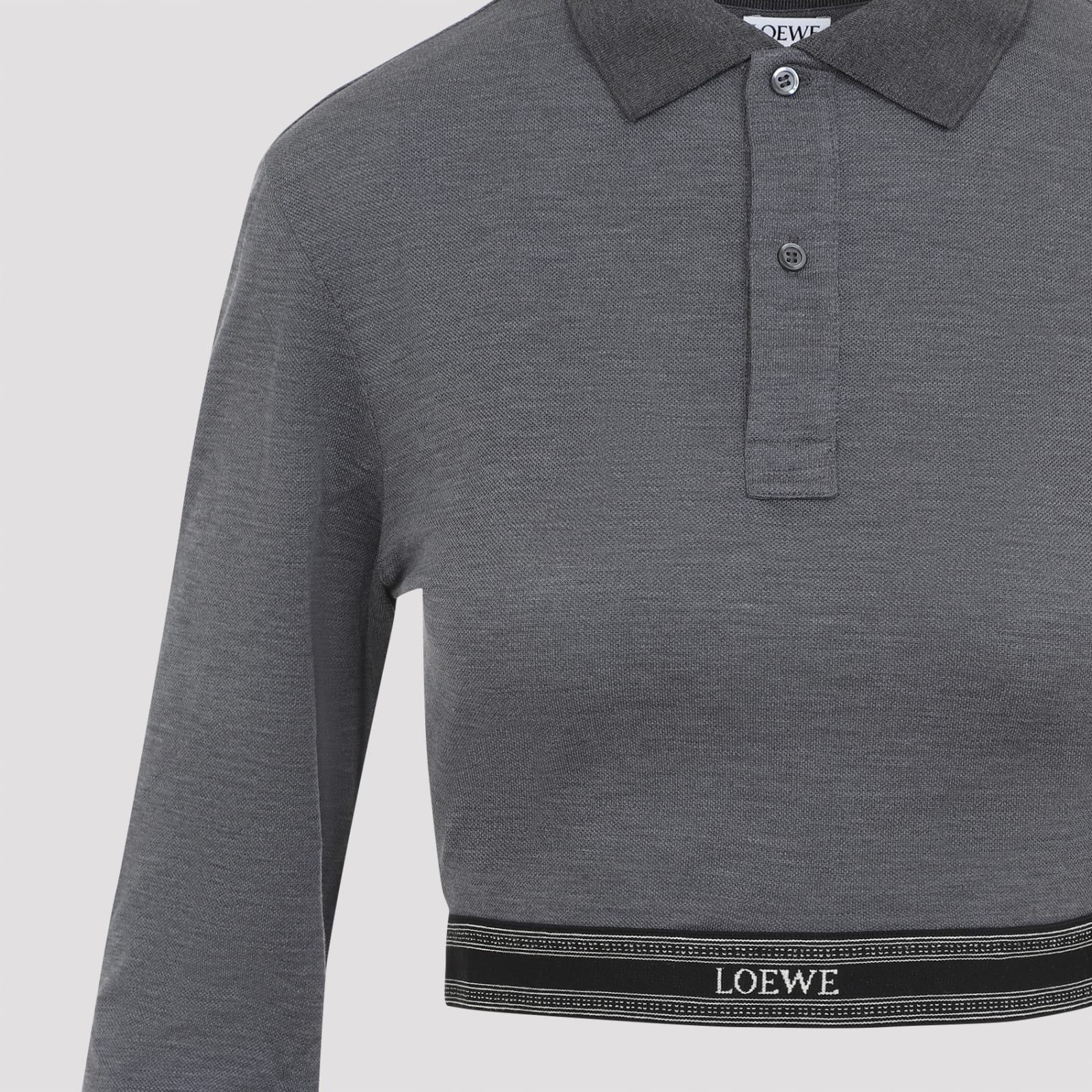 Loewe Cropped Polo Women In Gray