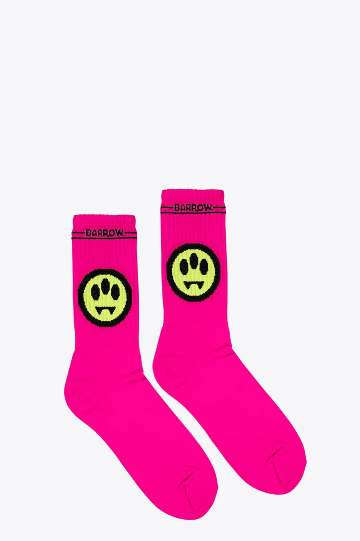 Barrow Socks Unisex Bright pink cotton socks with smile and logo