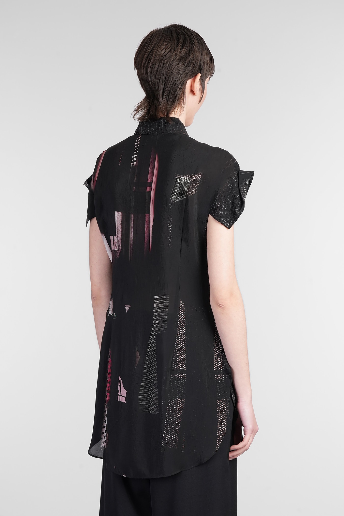 Yohji Yamamoto Shirt In Black Polyamide Polyester In Black