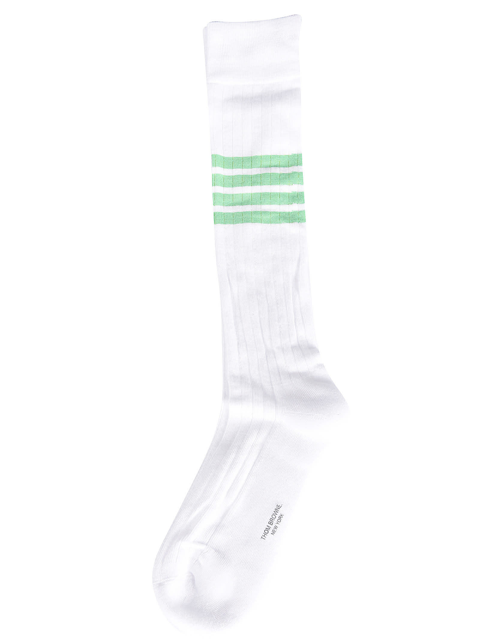 Thom Browne Logo Detail Long Socks In Verde