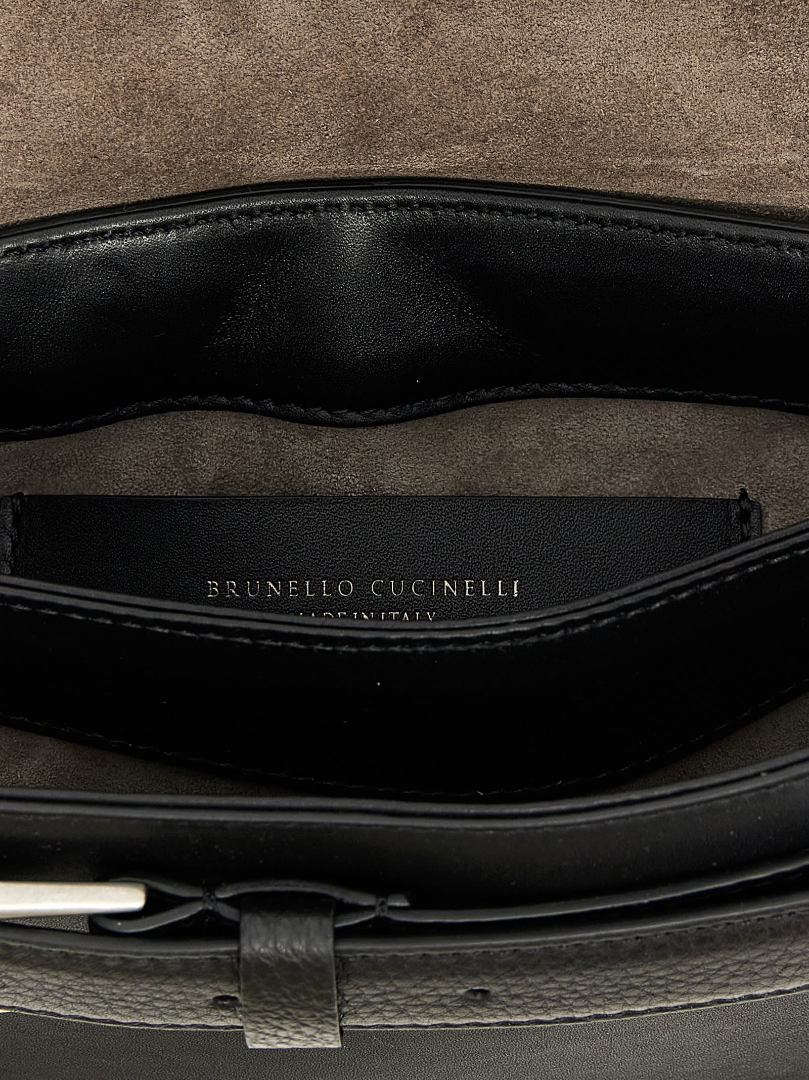 Shop Brunello Cucinelli Belt Detail Crossbody Bag In Black