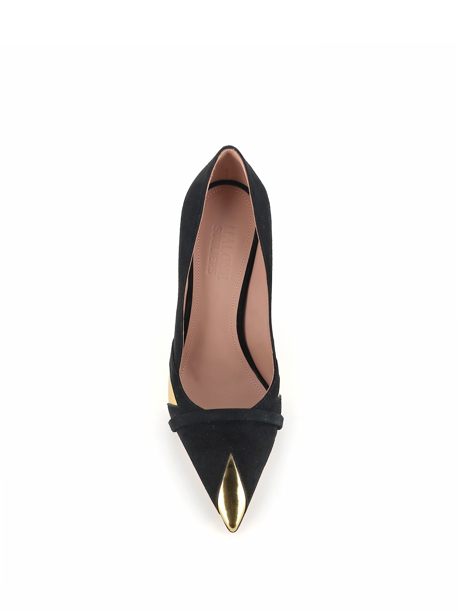 Malone Souliers Gae Suede Metallic Stiletto Pumps In Black/gold