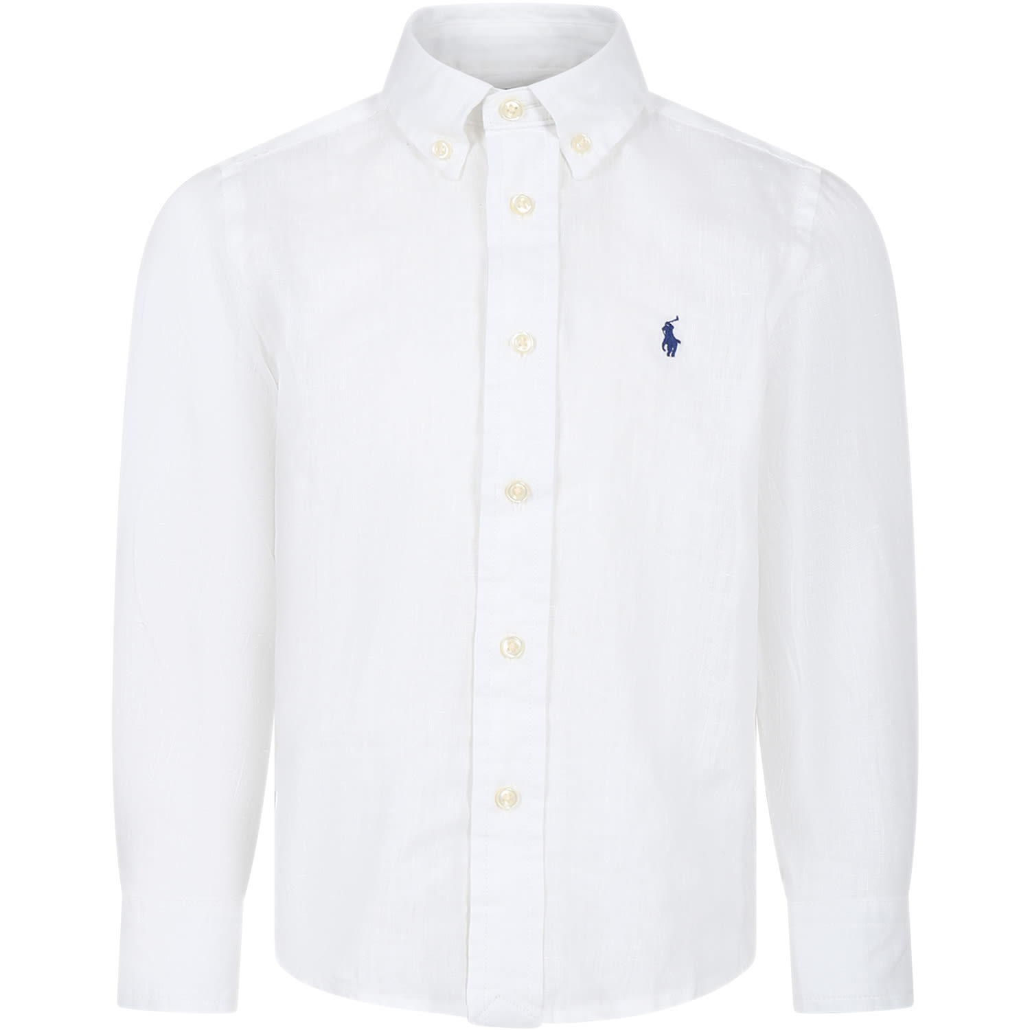 Ralph Lauren Kids' White Shirt For Boy With Pony