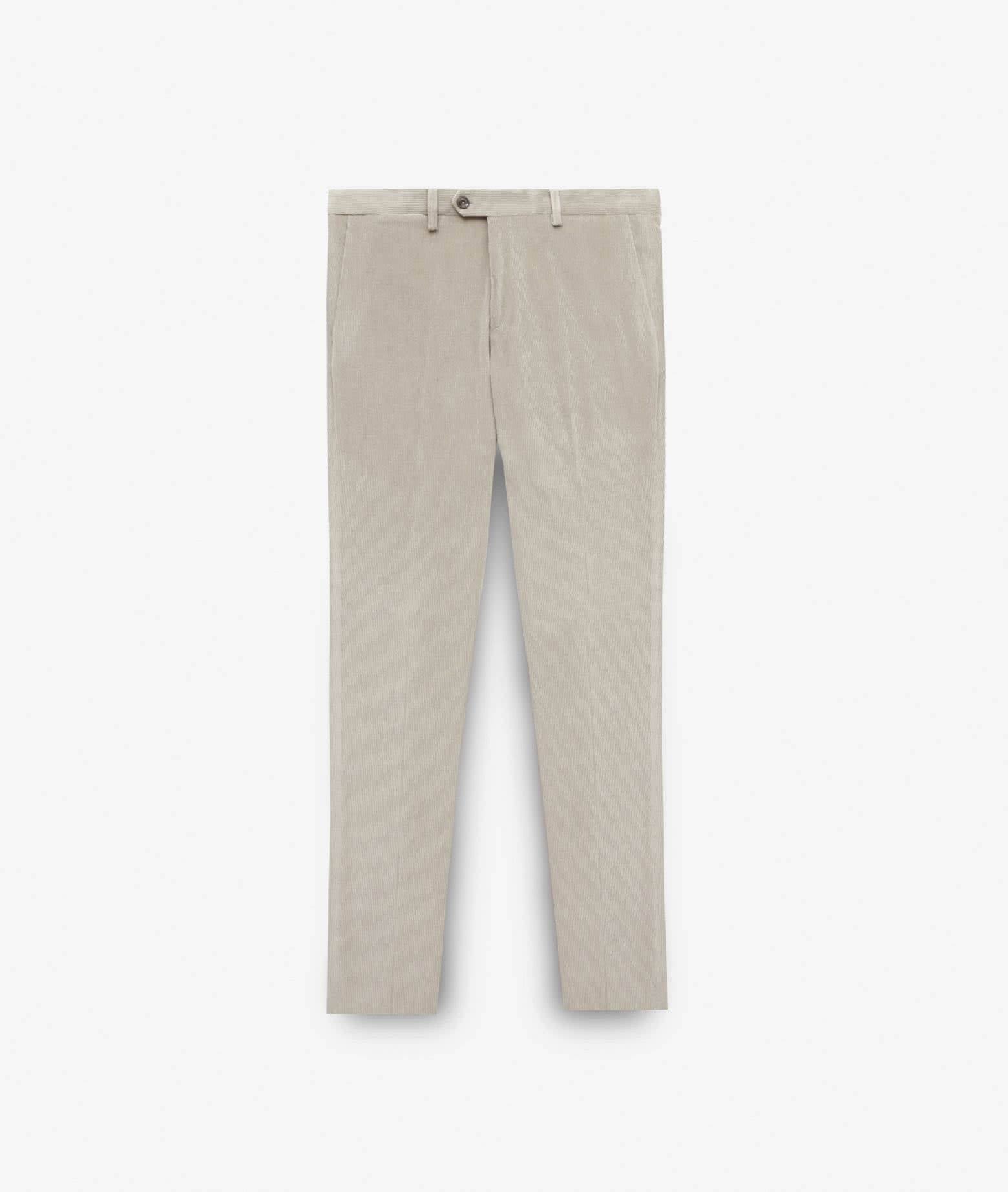 Shop Larusmiani Velvet Trousers Howard Pants In Lightgray