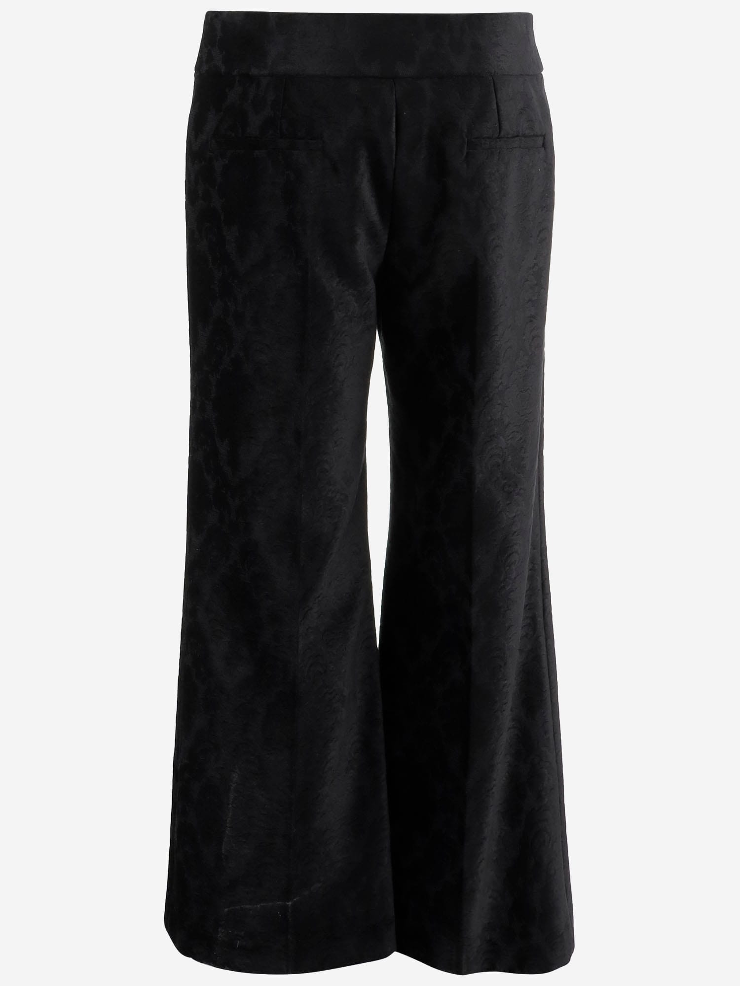 Chloé Black Pants With High Waist And Wide Leg In Viscose Blend Stretch Woman In Black