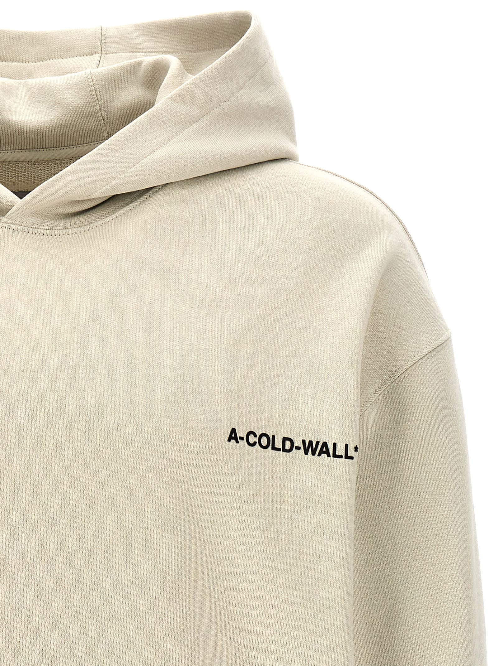 Shop A-cold-wall* Essential Small Logo Hoodie Fleece In Bone