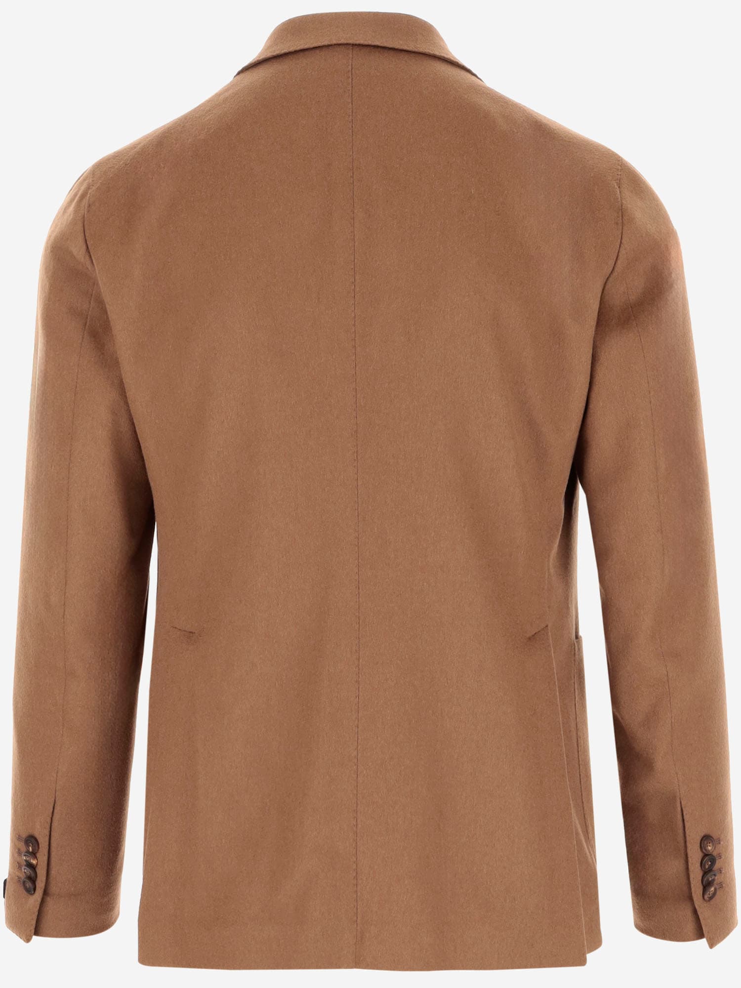 Shop Tagliatore Camel Wool Double-breasted Jacket In Brown