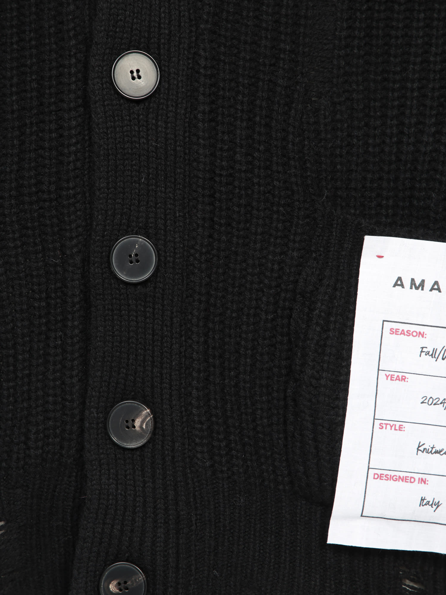 Shop Amaranto Destroyed Black Cardigan