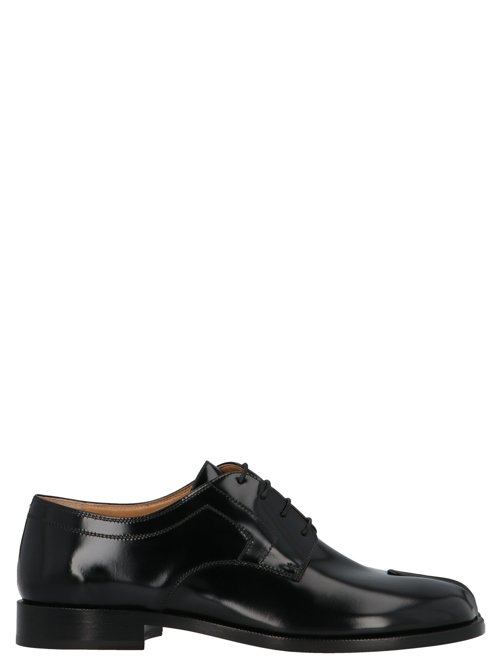 Shop Maison Margiela Tabi Lace Up Shoes In Black