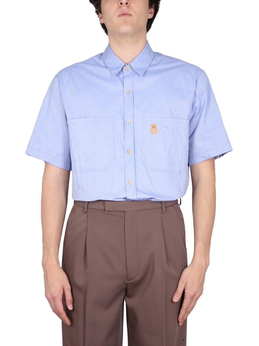 Tシャツ・カットソー GUCCI SS23 SHIRT WITH BEAR ON POCKET (732522 ZANF74910) Gucci Baby Blue Shirt with Bear Pocket Men's Clothing – LOZURI®