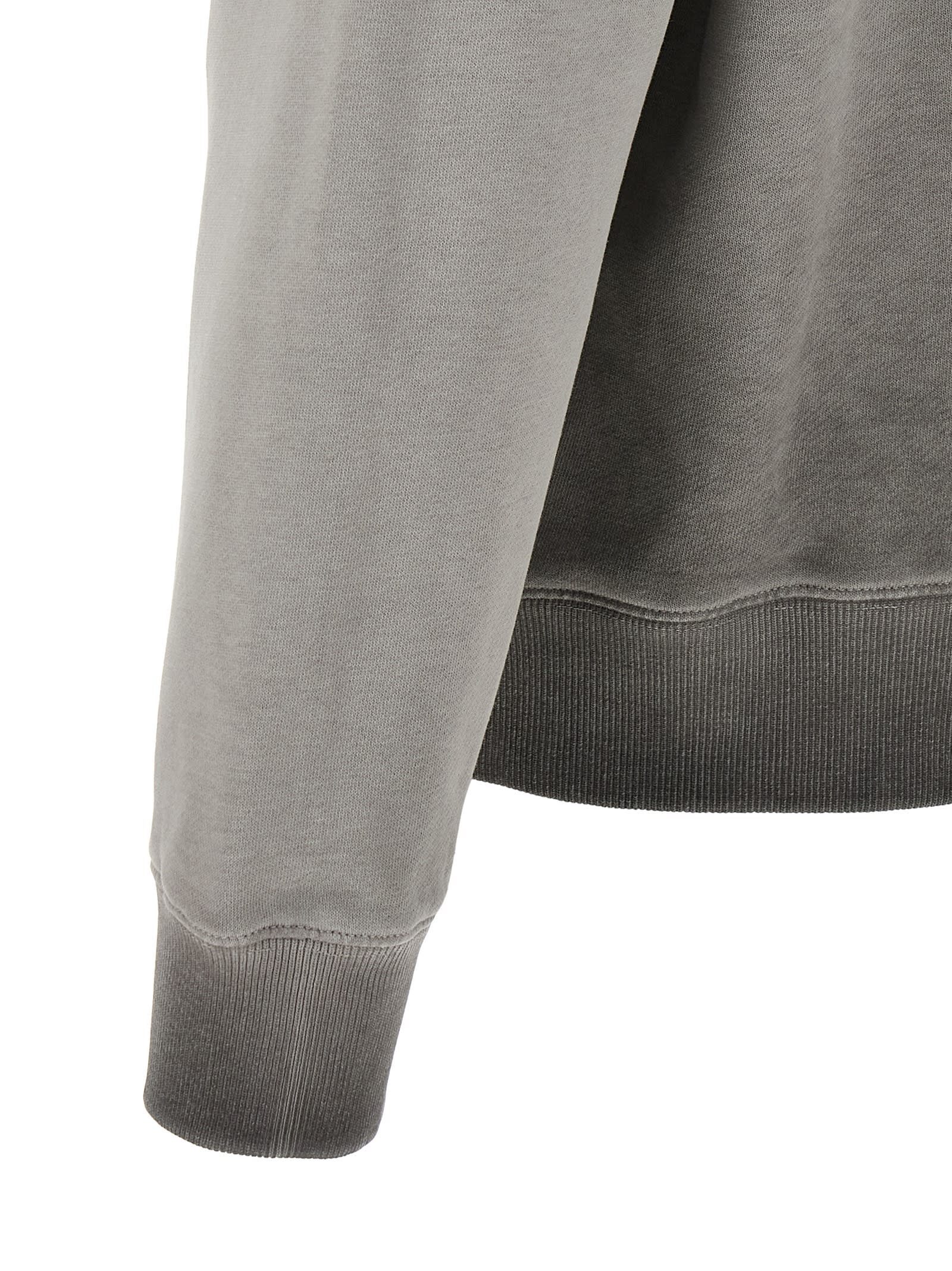 Off-white Gradient Design Cotton Crew Neck Sweatshirt In Blue