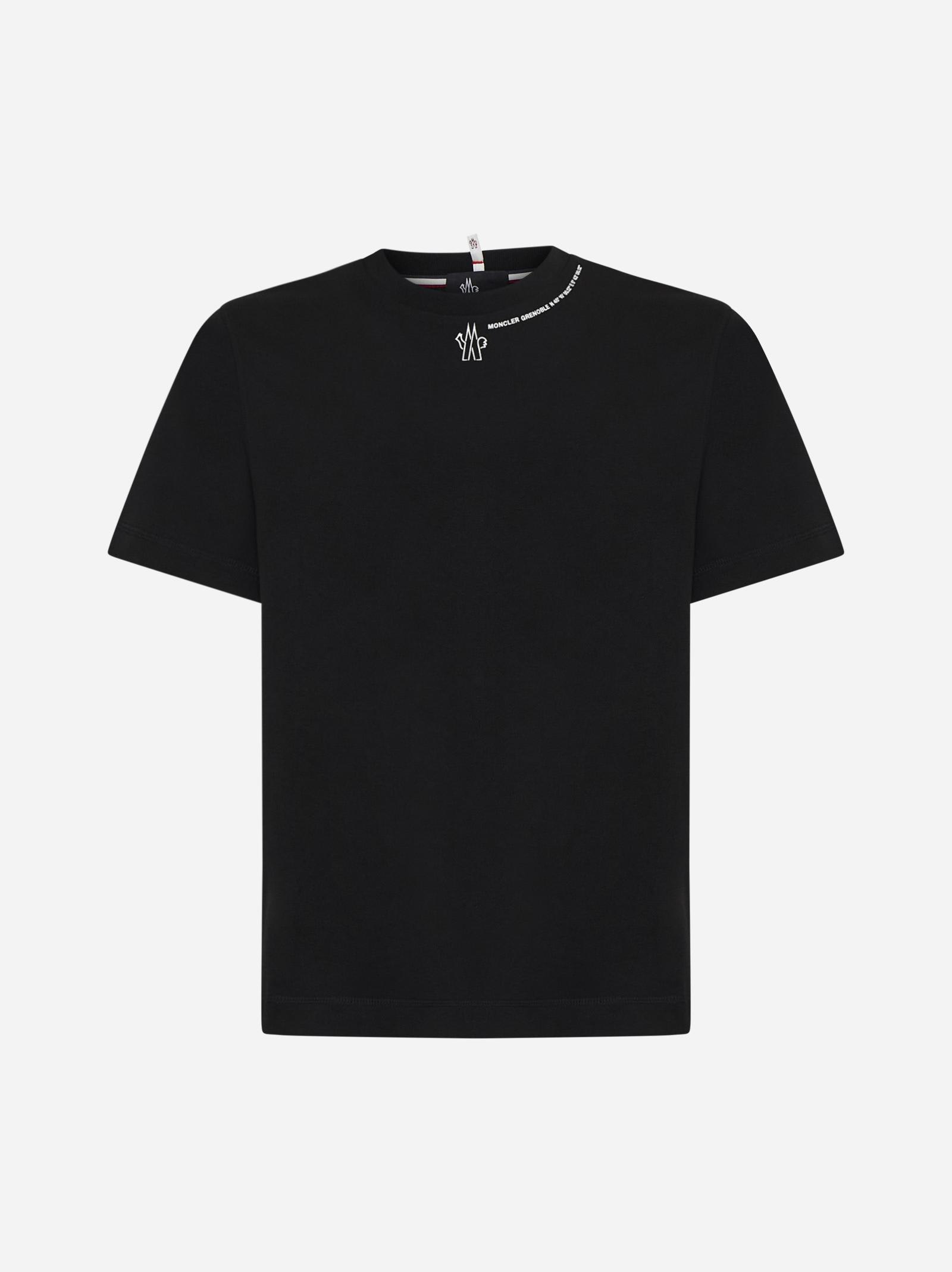 Shop Moncler Logo Cotton T-shirt