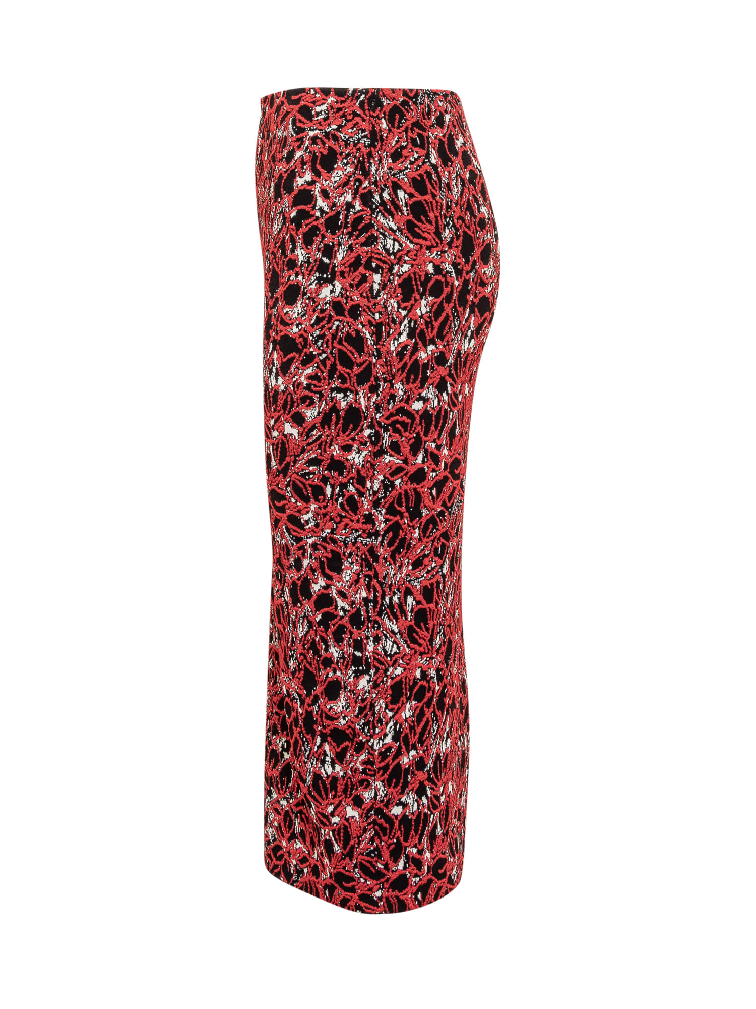 Shop Del Core Knitted Midi Skirt In Black/red