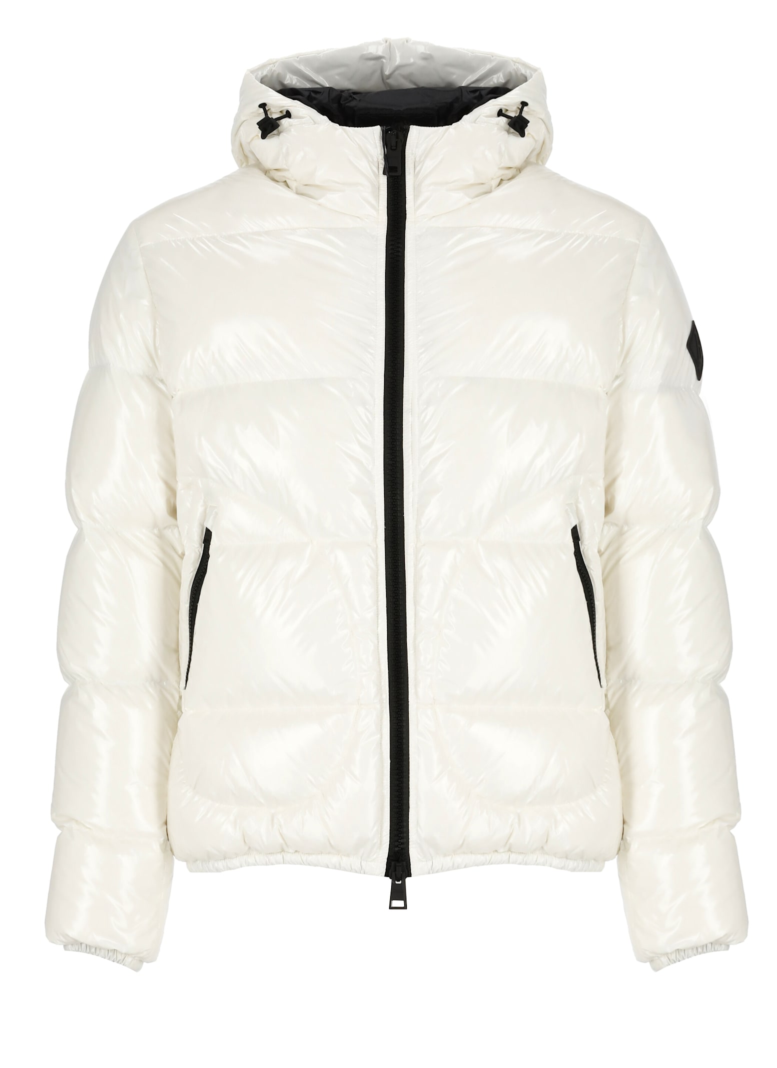 Shop Herno Down Jacket With Logo In White