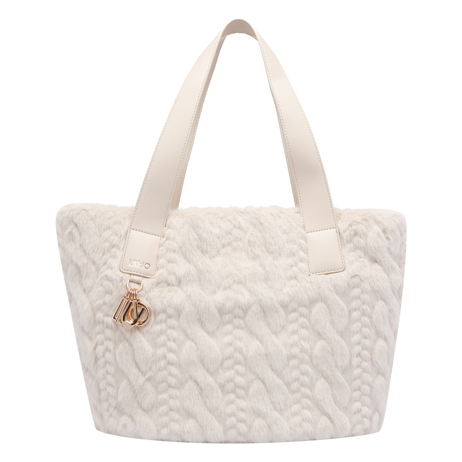 Liu •jo Soft Teddy Tote Bag With Dual Handles In White