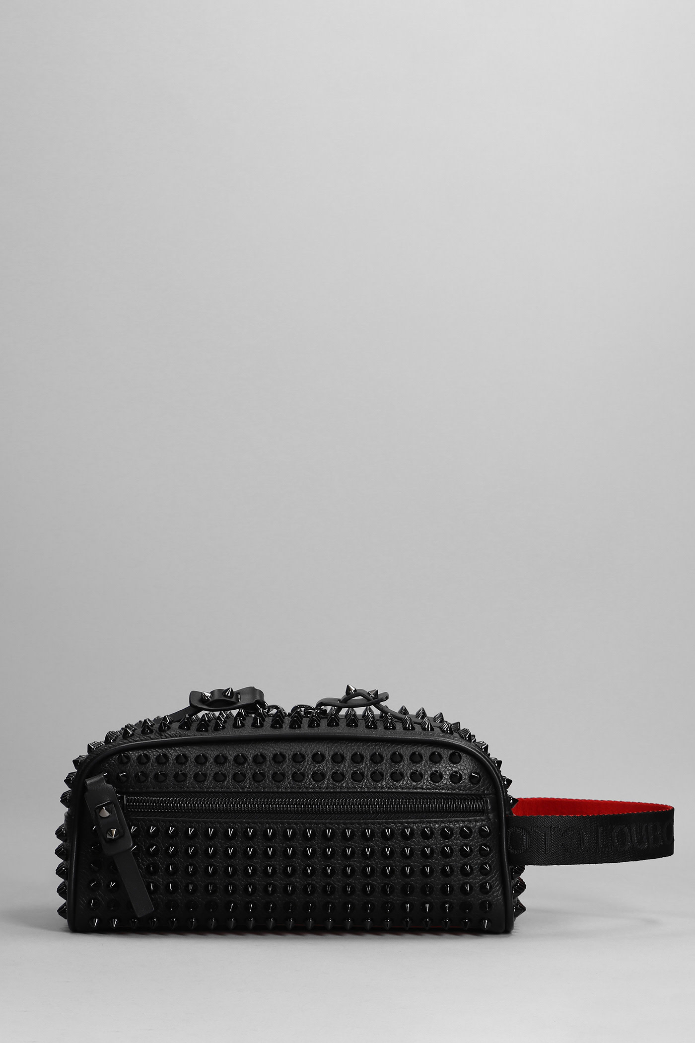 CHRISTIAN LOUBOUTIN BLASTER CLUTCH IN BLACK LEATHER