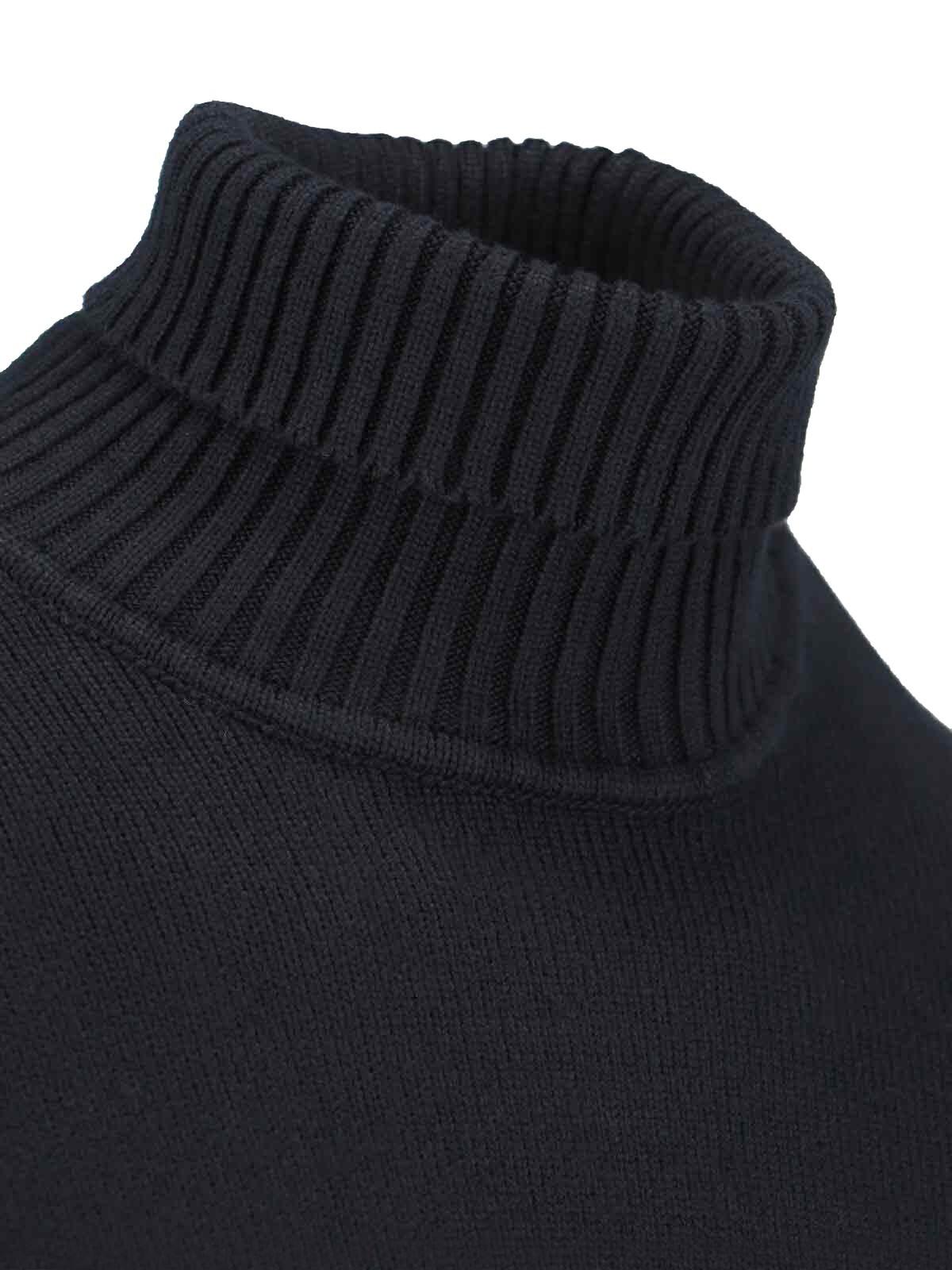 Shop Stone Island Classic Turtleneck Sweater In Black