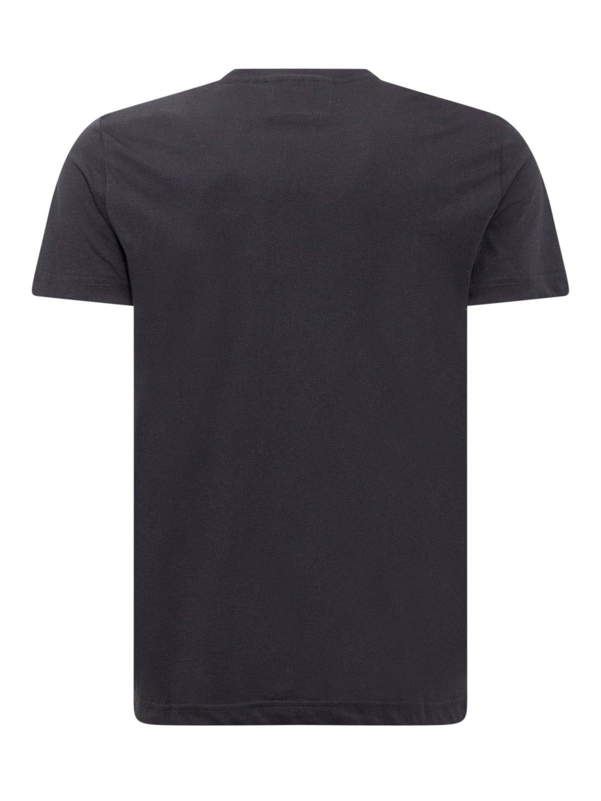 Emporio Armani Logo Patch Crewneck T-shirt In Blue