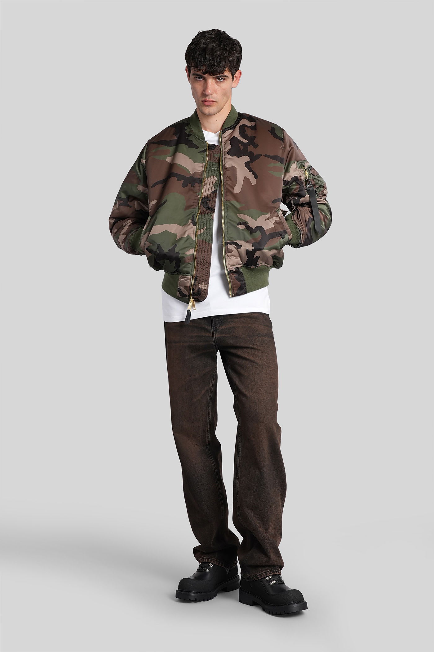 Alpha Industries Ma-1 Primaloft Flight Camo Bomber Jacket In Multi